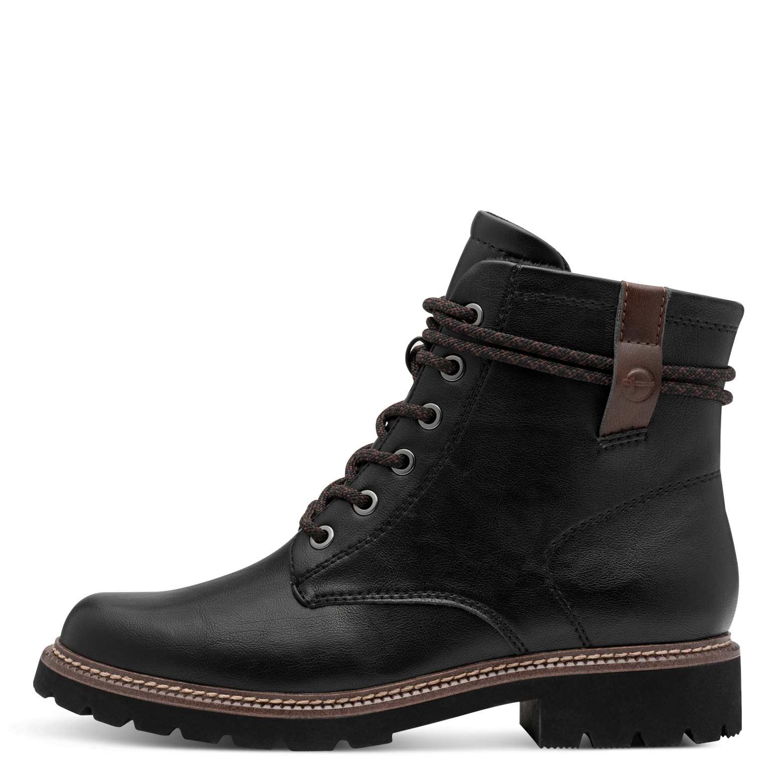 Tamaris Schnürstiefelette  , Blockabsatz, Schnürboots in veganer Verarbeitung