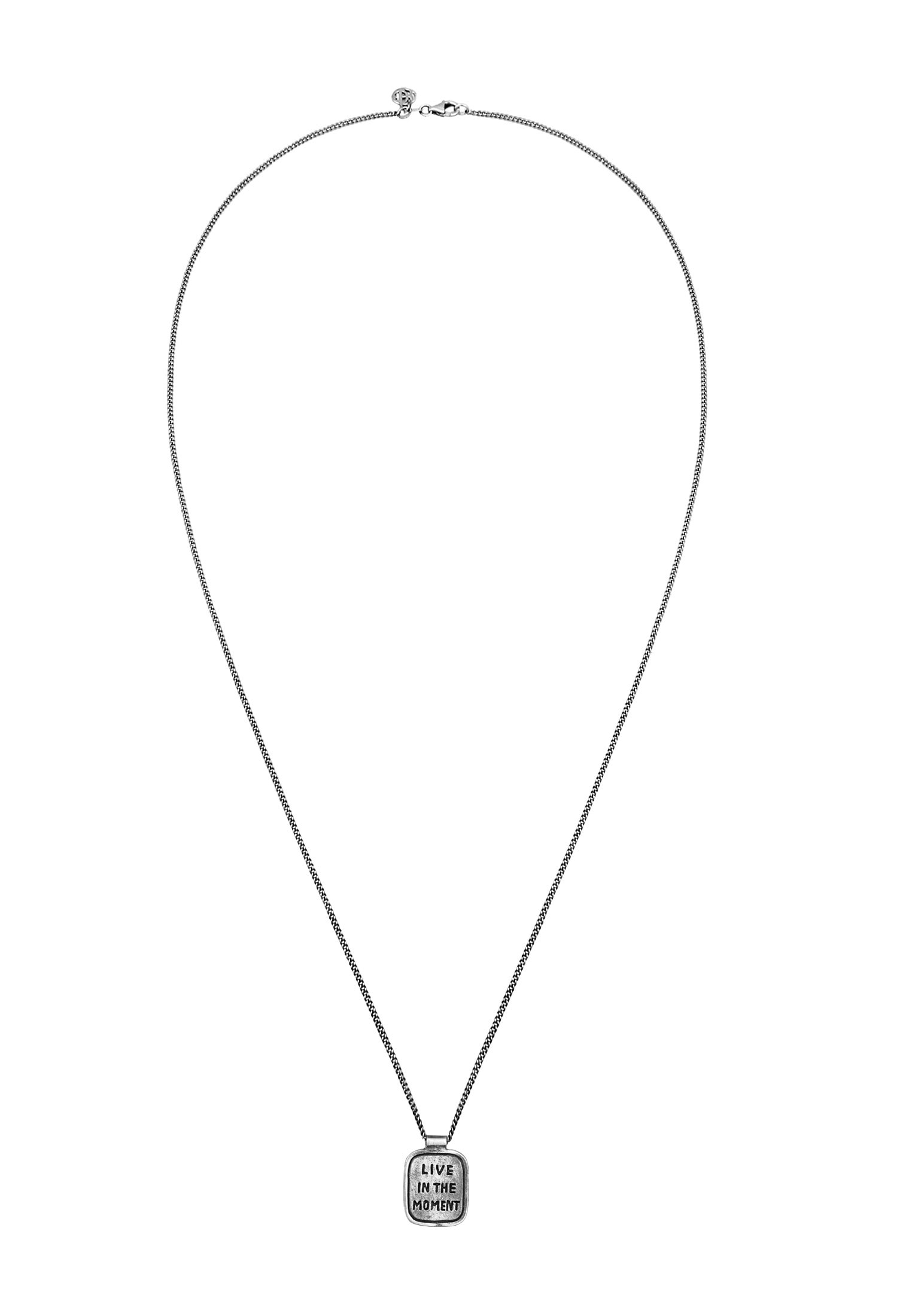 HAZE & GLORY Lange Kette »Halskette Dog Tag Gravur - The Moment 925 Silber«