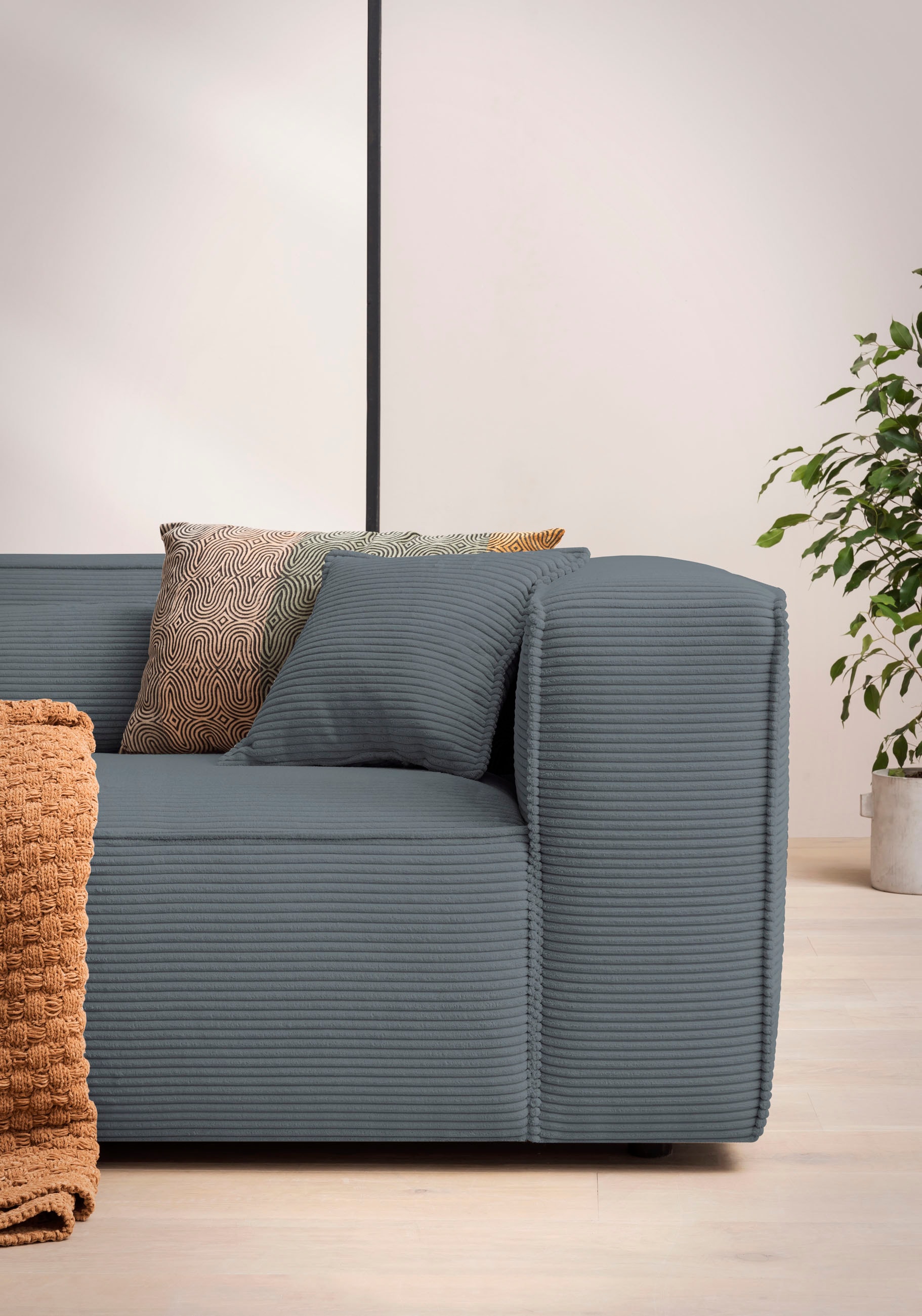 LeGer Home by Lena Gercke Ecksofa »PIARA XXL Cord, Big-Sofa, L-Form« wahlweise Ottomane rechts/links, Kedernaht, extra tiefe Sitzfläche