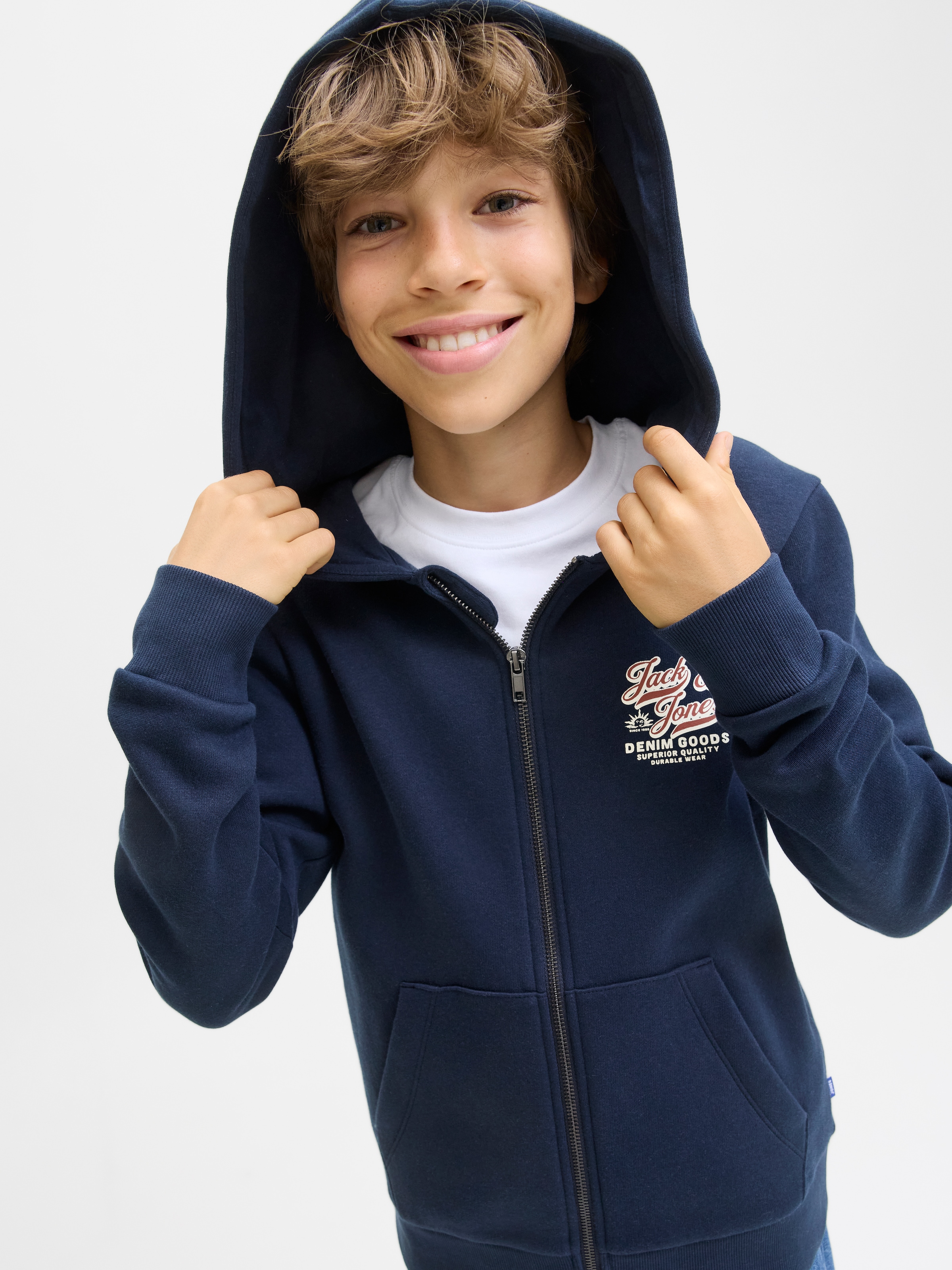Jack & Jones Junior Kapuzensweatshirt »JJELOGO SWEAT ZIPHOOD 2COL AW25 NOOS JNR«
