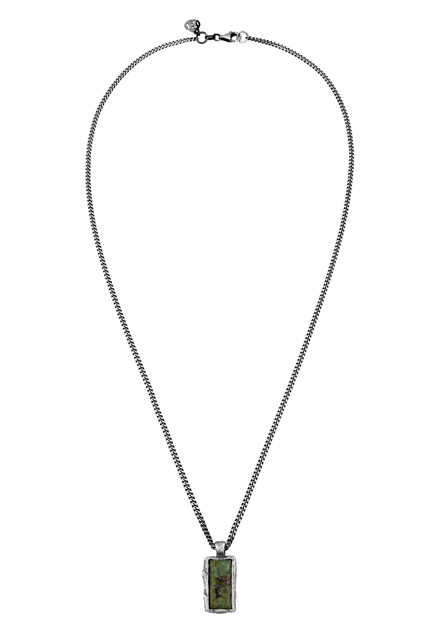 HAZE & GLORY Kette mit Anhänger »Halskette Afrikanischer Türkis Edelstein 925 Sterling Silber - Bold Bar«