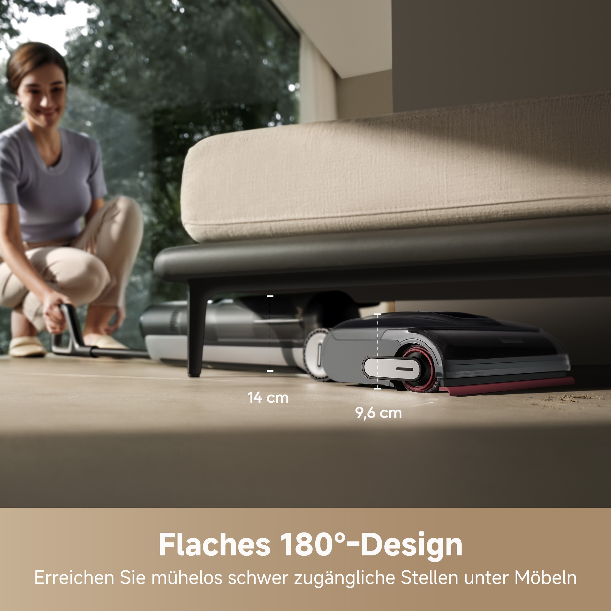 Dreame Nass-Trocken-Sauger »H15 Pro, 21.000 Pa Saugkraft, GapFree,180°-Design, Selbstreinigung«, Triple-Edge-Reinigung, TangleFree, App-Control, Heißlufttrocknung
