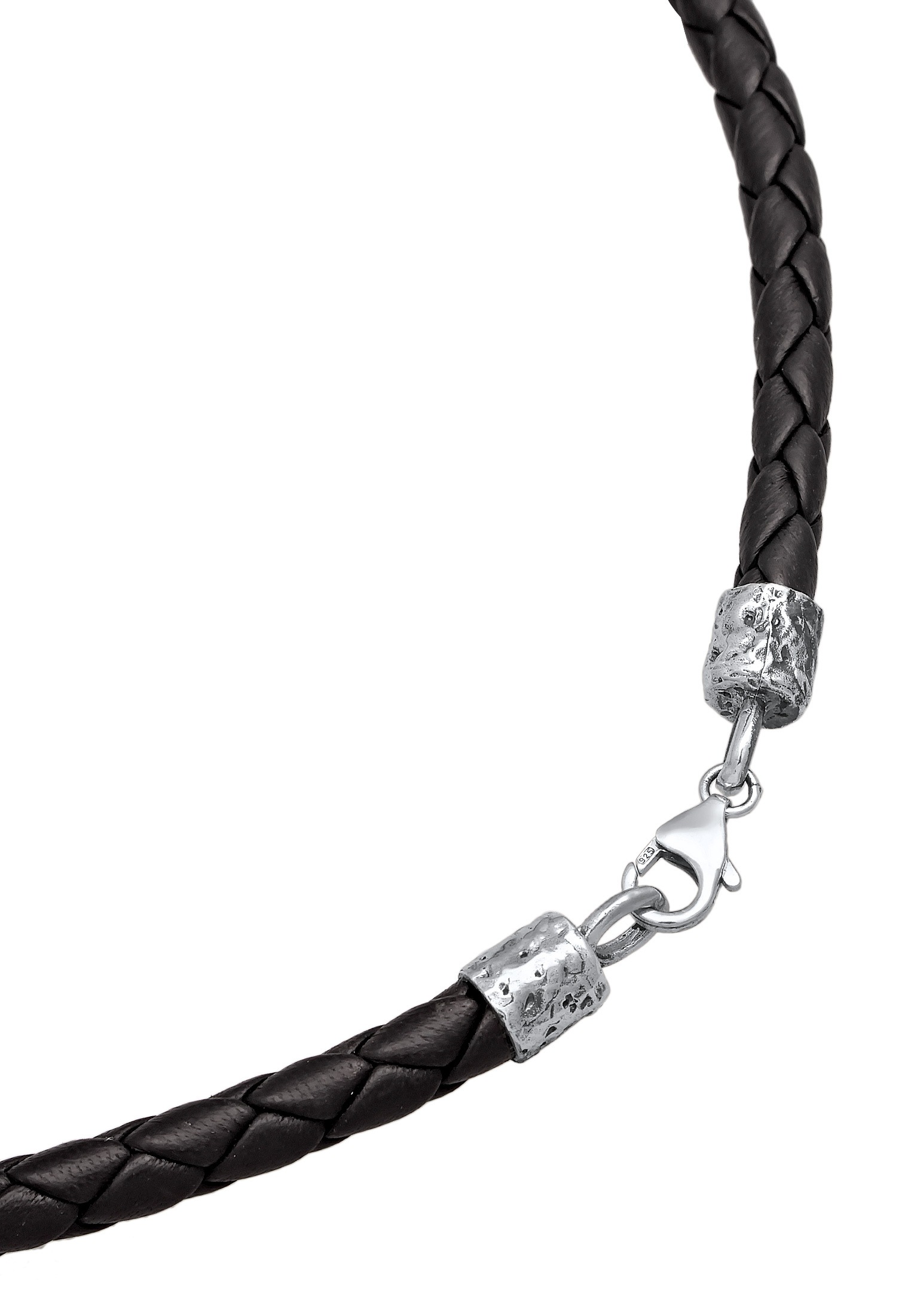 Kuzzoi Lederband »Halskette Lederkette Glas Beads 925 Silber«
