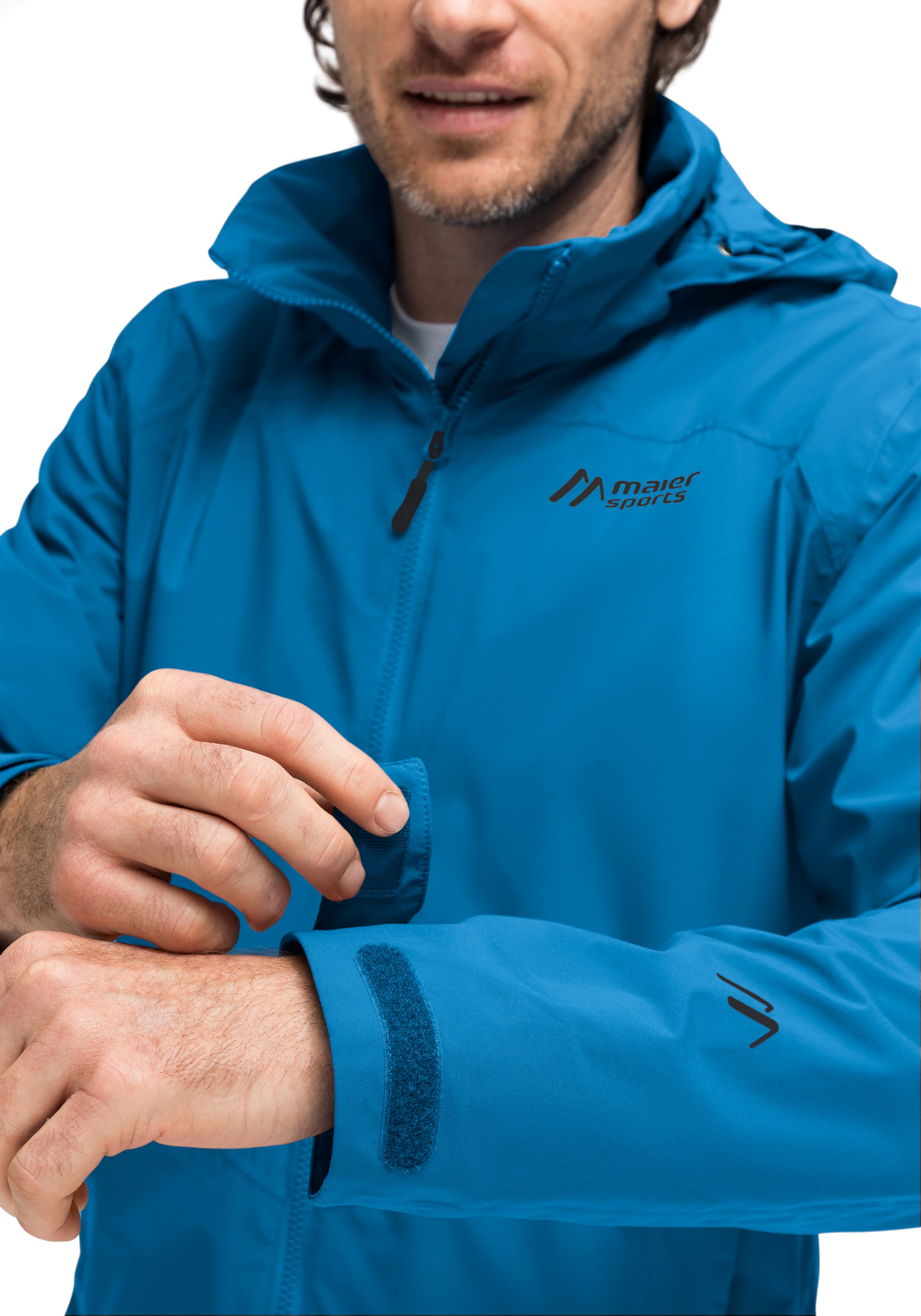 Maier Sports Outdoorjacke »Metor rec M«, Herren Regenjacke wasserdicht mit Kapuze, 2 Taschen außen, Innentasche
