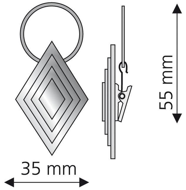 Liedeco Gardinenring, (Packung, 4 St., mit Dekoklammer), für Gardinenstangen  Ø 16 mm