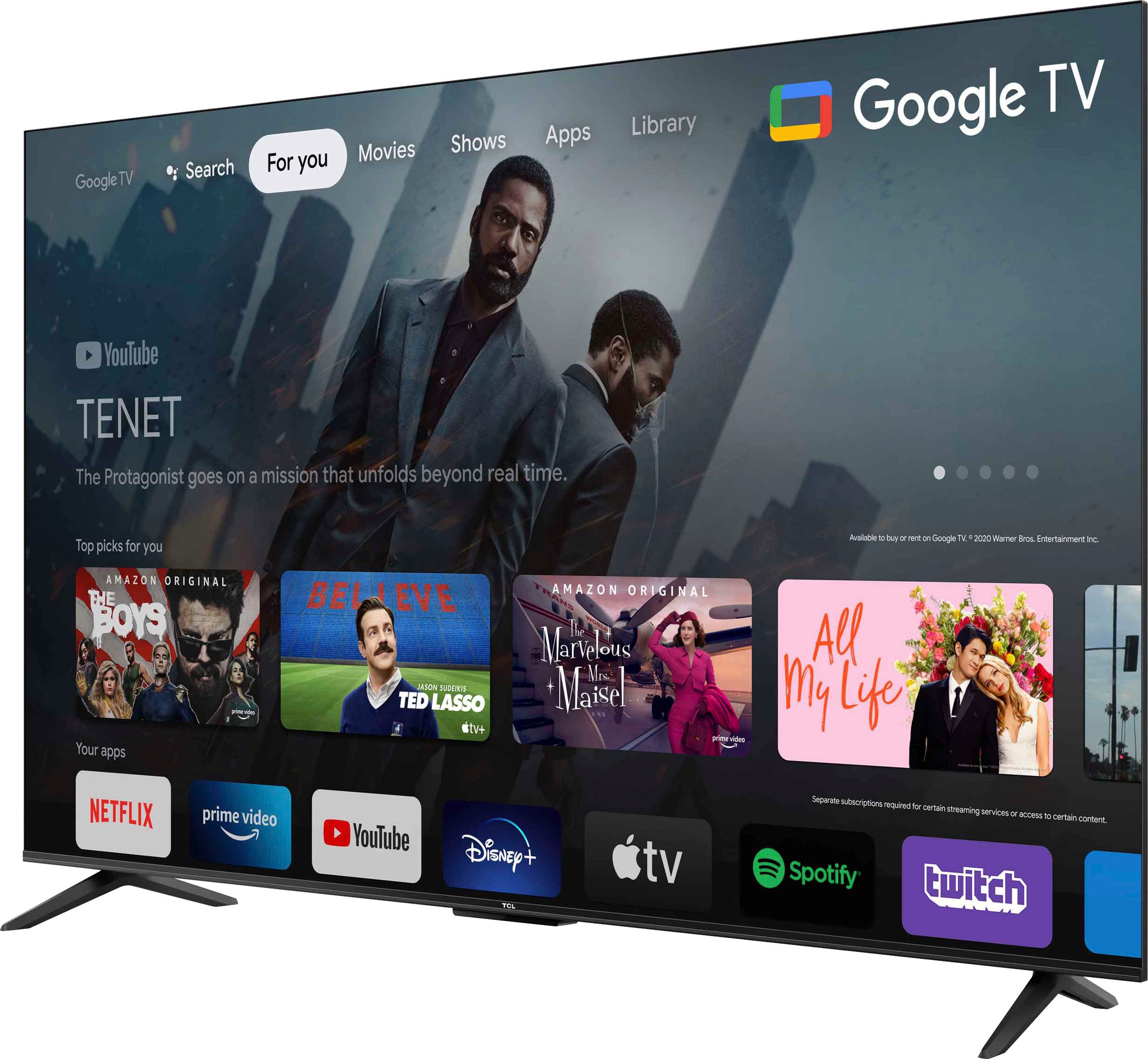 TCL LED-Fernseher »55P631X1«, 4K Ultra HD, Android TV-Google TV-Smart-TV, HDR10, 60Hz Motion Clarity, Metallgehäuse