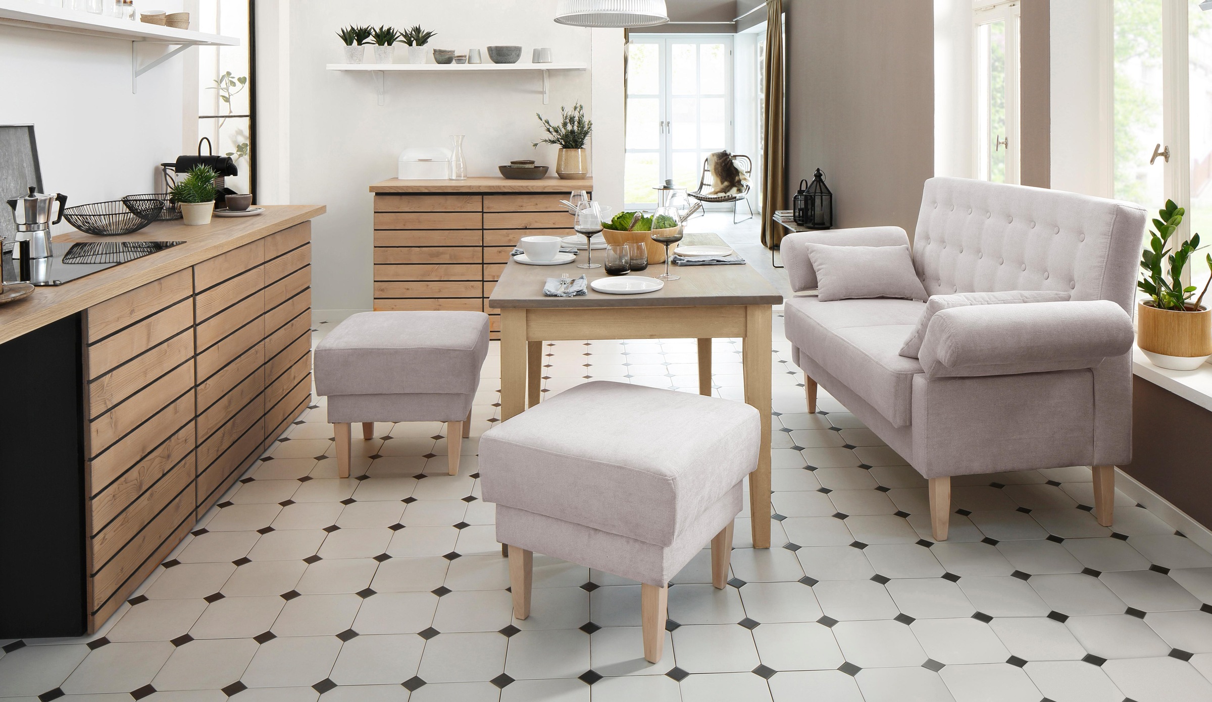 Home affaire Hocker »Scalea«, mit Federkern-Polsterung