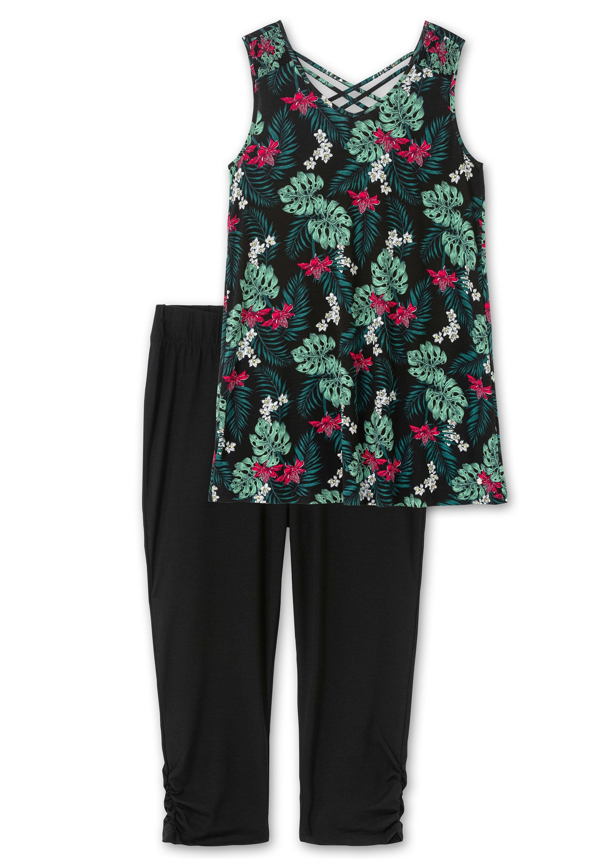 Sheego Longtop »Strandset im Set mit 3/4-Leggings«