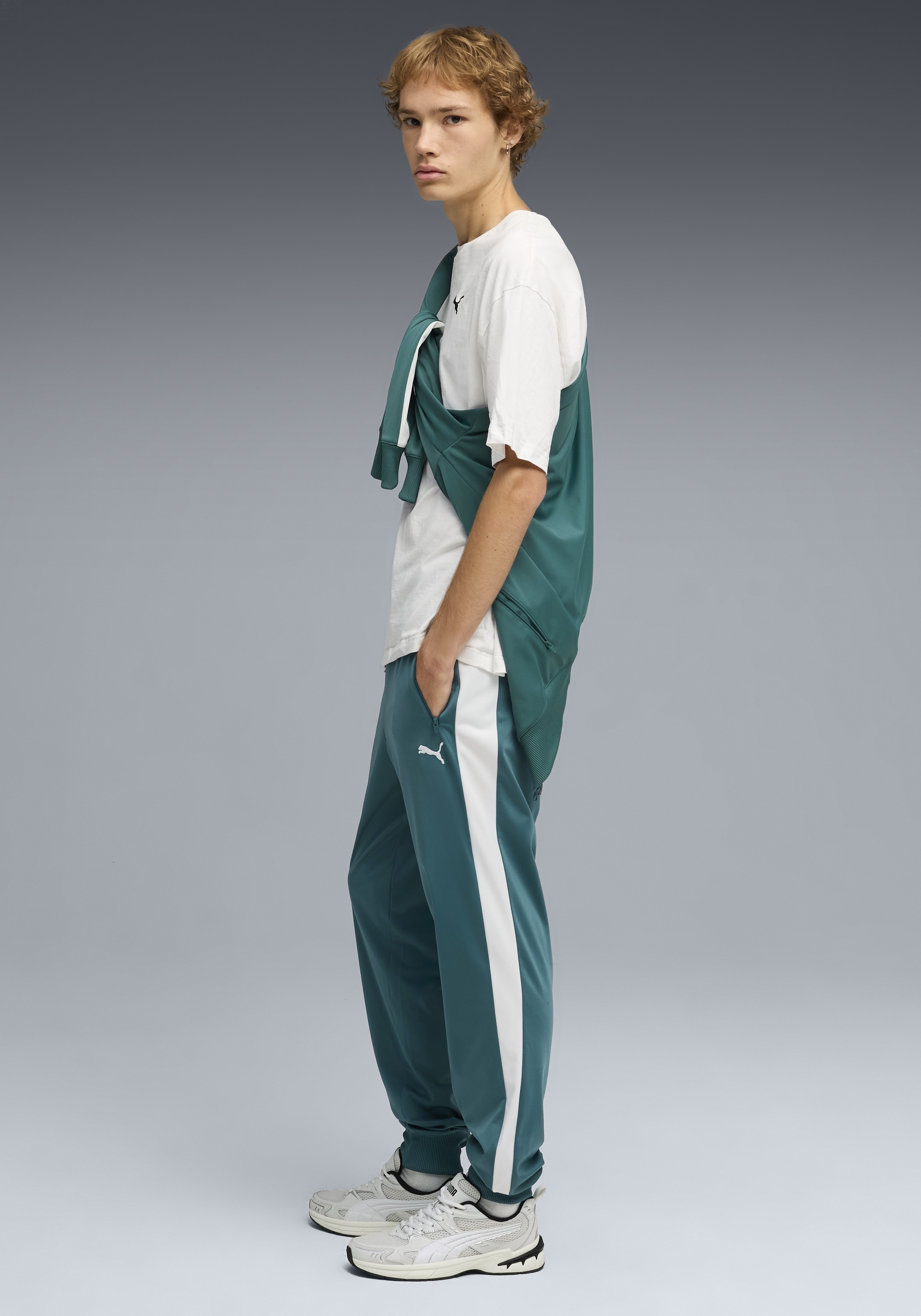 PUMA Trainingshose »T7 FOUNDATION CL POLY KNITTED PANTS«  sportlicher Stil, für vielseitige Sportmode, Regular Fit