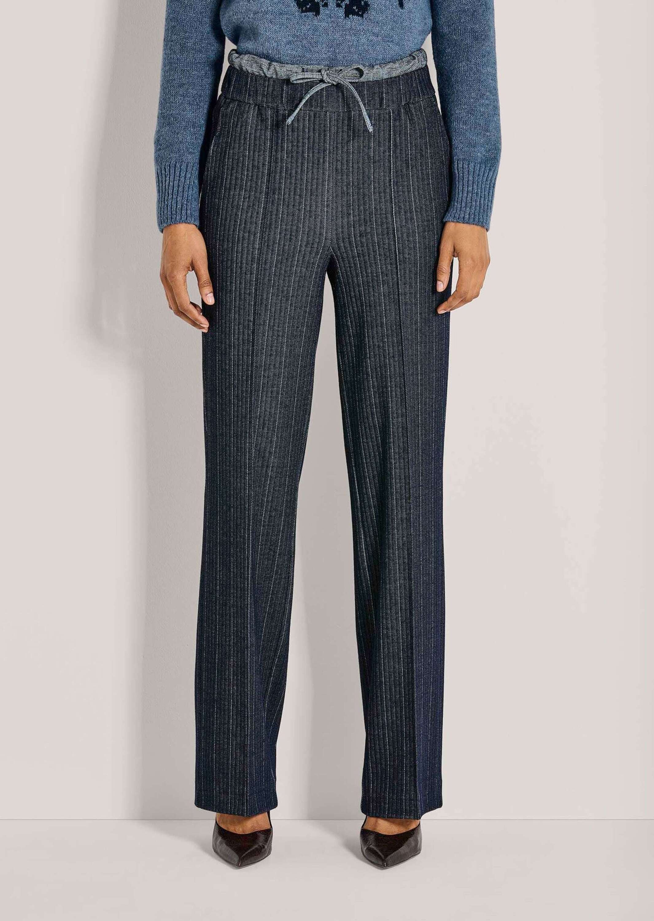 MADELEINE Jerseyhose »Hose Elegante Jersey-Hose mit Fischgrat-Muster«