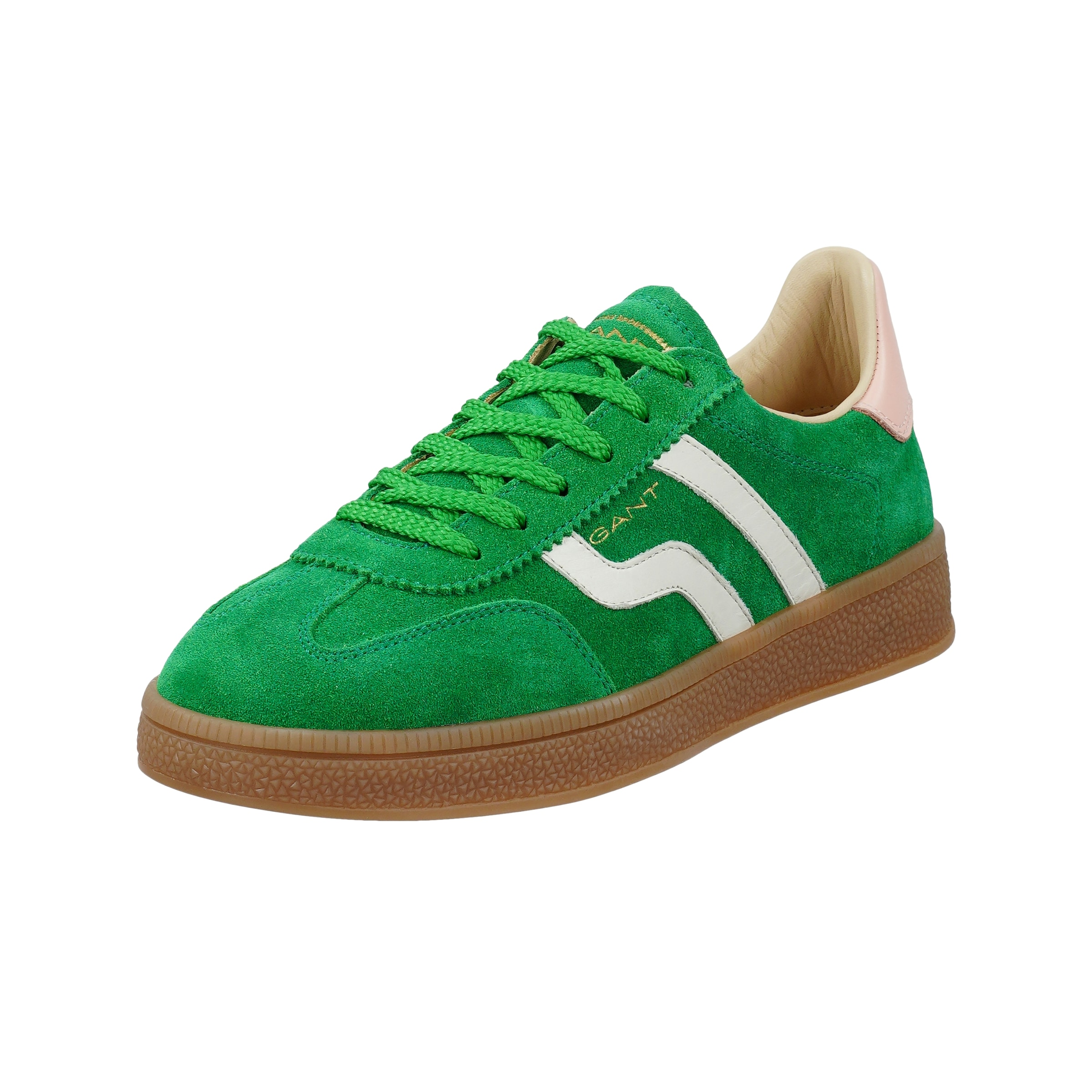 Gant, Damen, Sneaker »Cuzima« Retro Sneaker, Schnürschuh mit Lederinnensohle, green/peach pink, 39, green/peach pink, Trend Sneaker in 