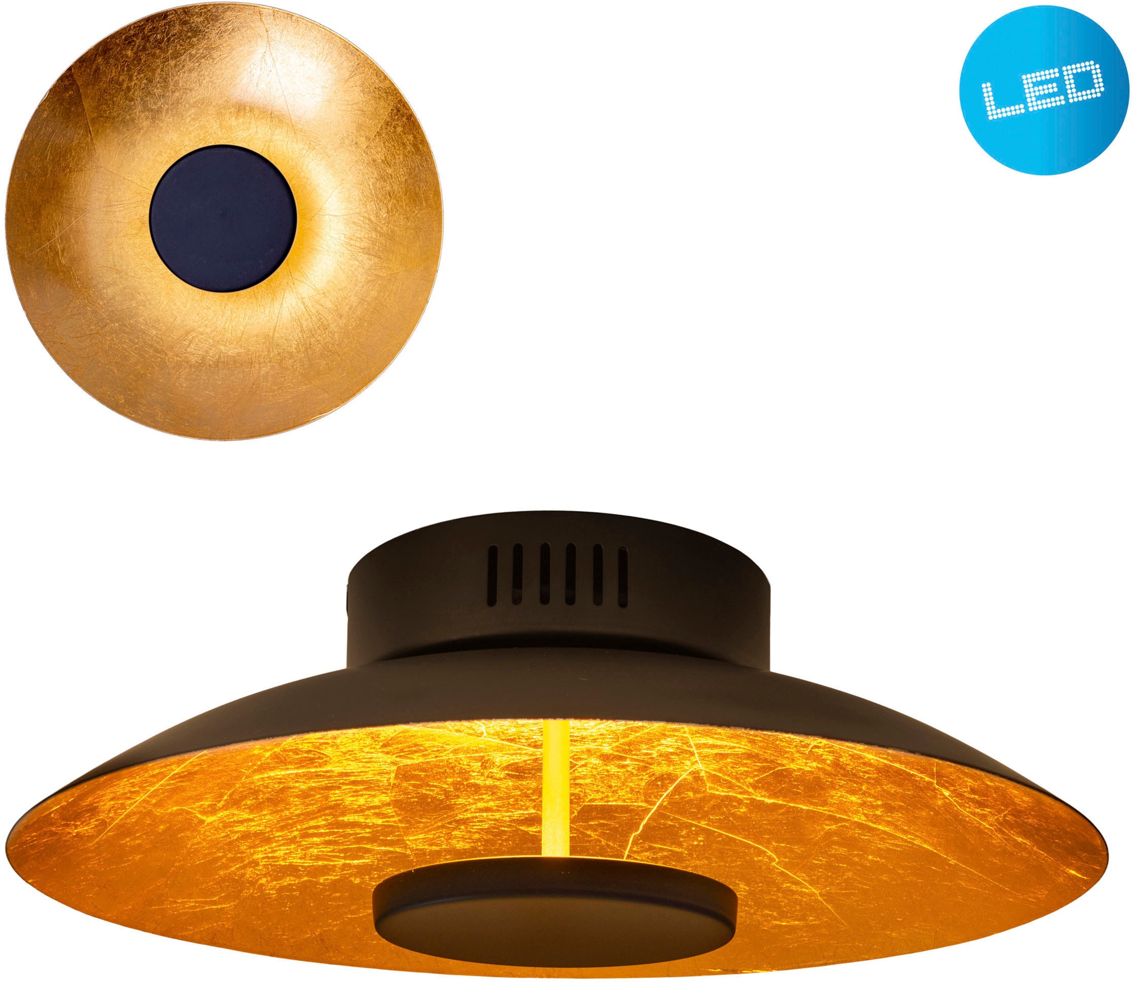 »Firenze«, D: XXL näve LED Garantie 3 kaufen online dimmbar, Jahren flammig-flammig, warmweiß, 1 Deckenleuchte LED nicht schwarz/gold, 36x mit 40cm | rund,