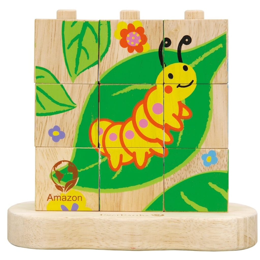EverEarth® Würfelpuzzle »Raupe-Schmetterling«, (10 tlg.), FSC®- schützt Wald - weltweit