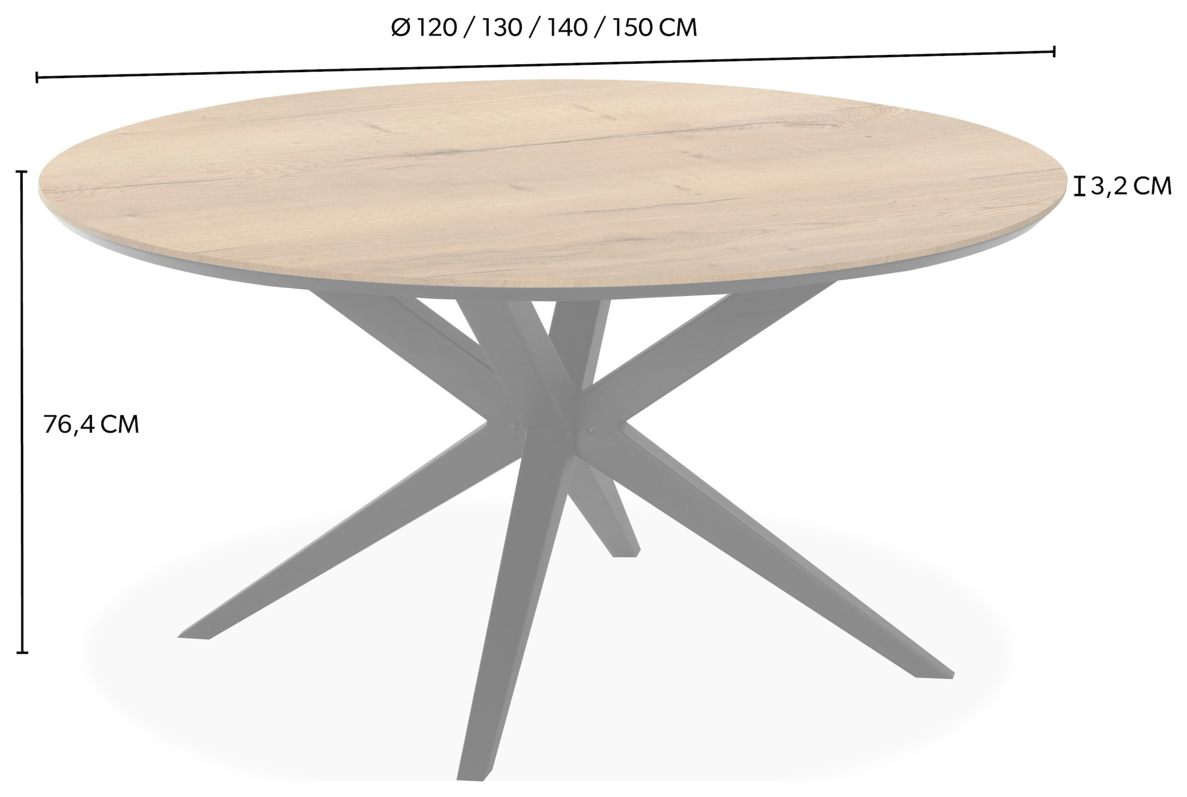 OMG Design Esstisch »Wellington« 1 Stk. tlg. Hochwertige Melamin-Tischplatte mit Metallgestell