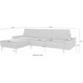 hülsta sofa Ecksofa »hs.450«, Armlehne breit niedrig, Breite 294 cm, Alugussfuß Umbragrau