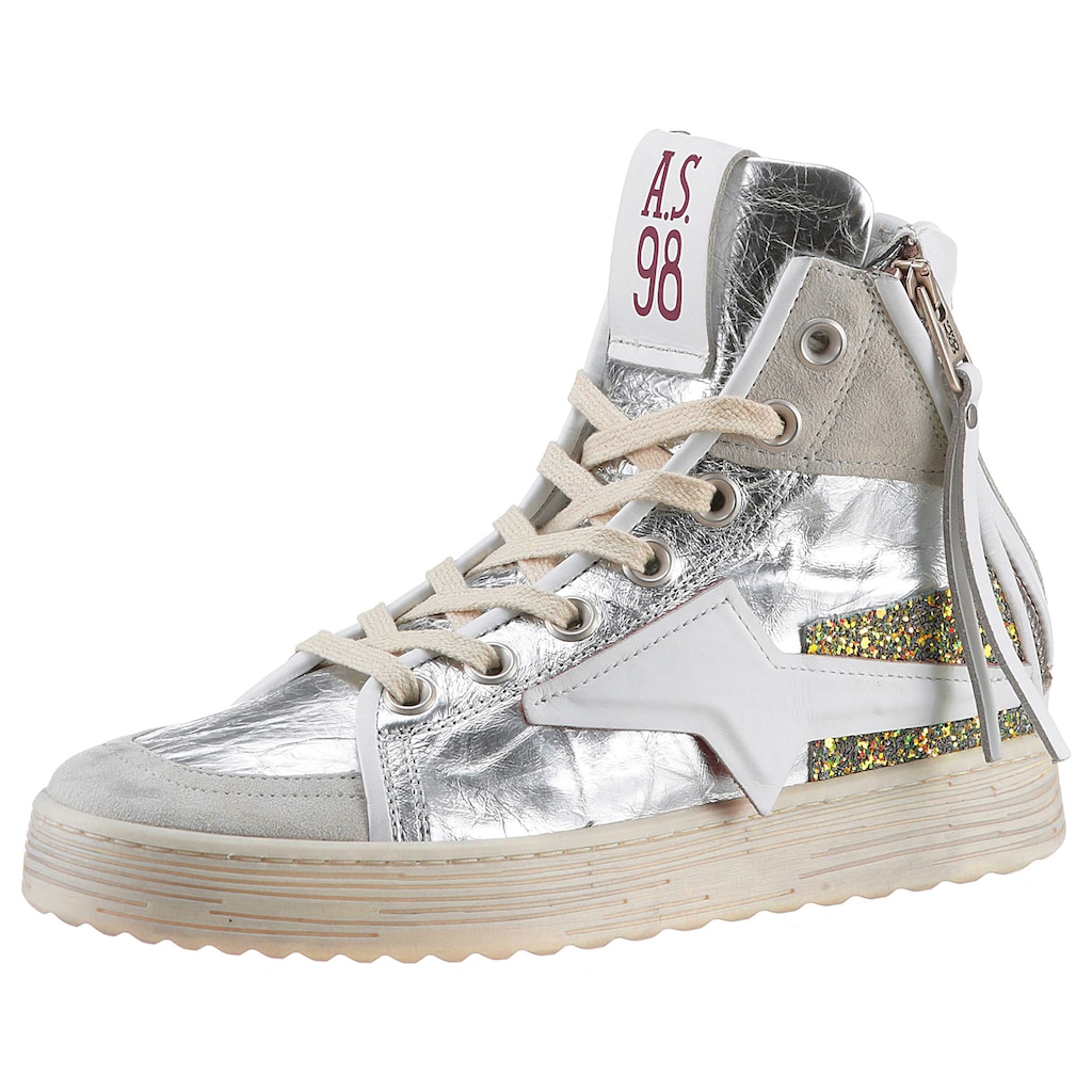 A.S.98 Sneaker »Combi 3 Ice«, Plateau, High Top-Sneaker, Schnürschuh, seitliche Stern-Applikation