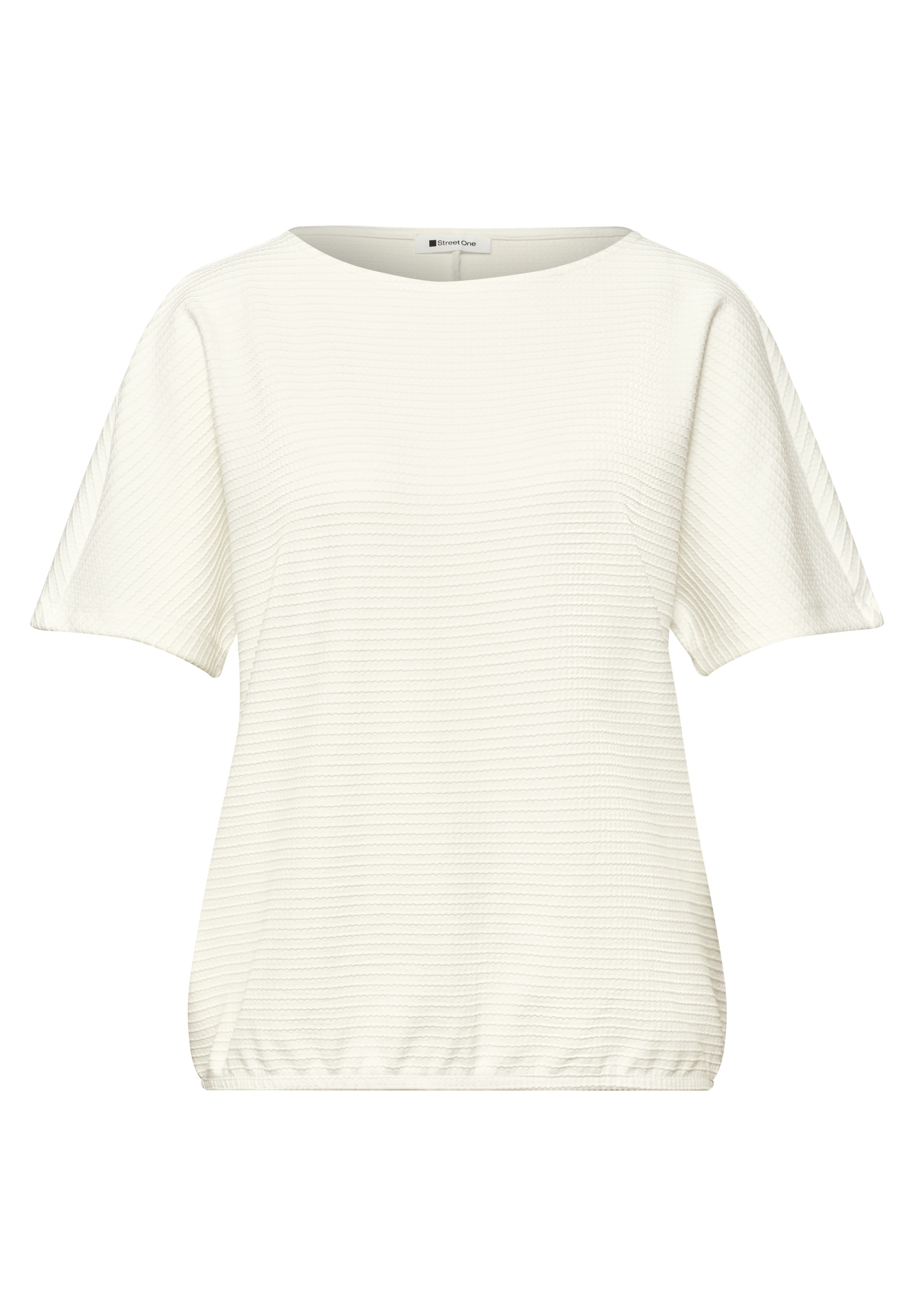 STREET ONE Kurzarmshirt Sommershirt in Struktur-Optik