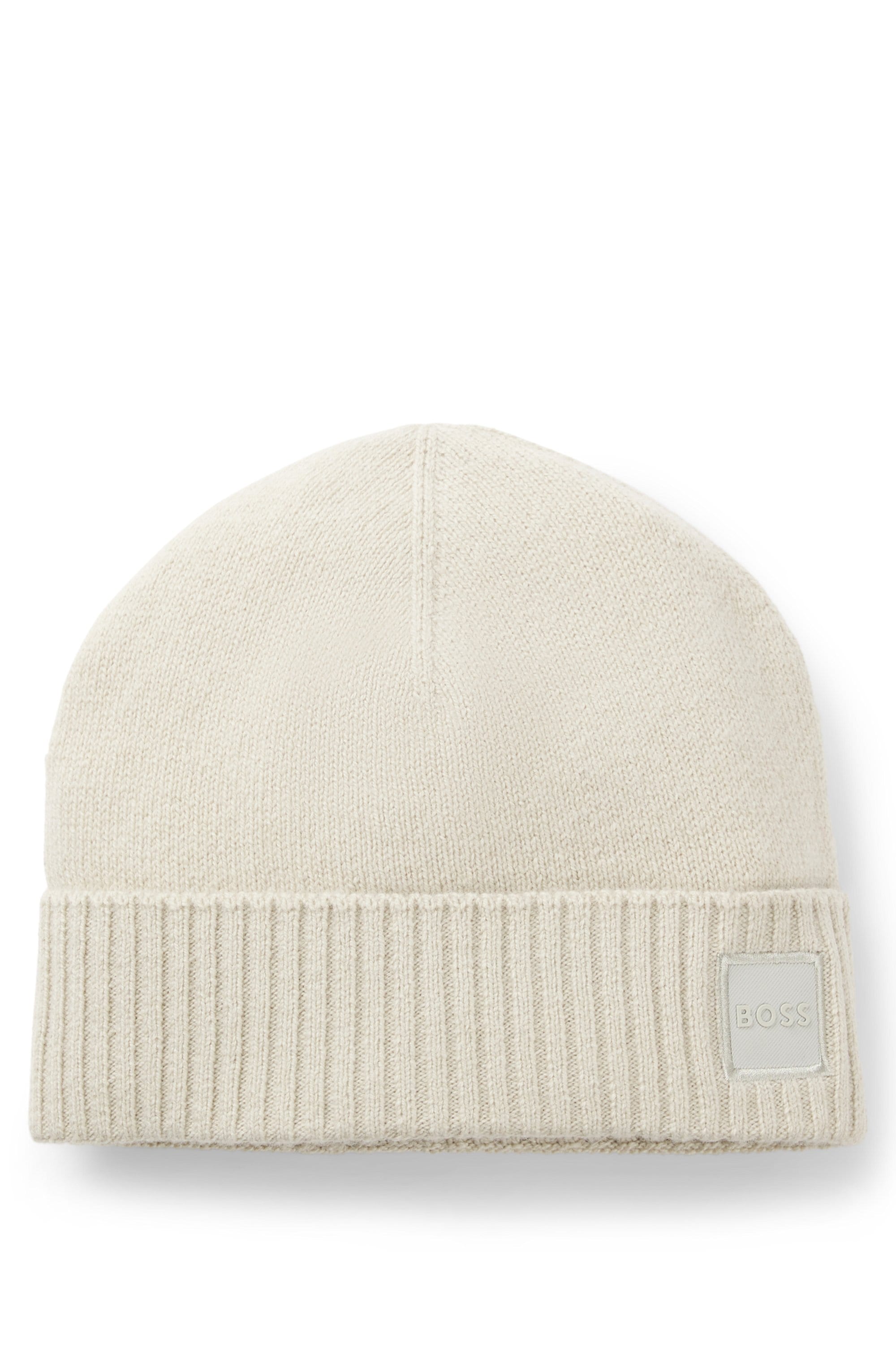 BOSS ORANGE Beanie »Akaio_R_Hat« Ton in Ton Logo-Badge, unisex