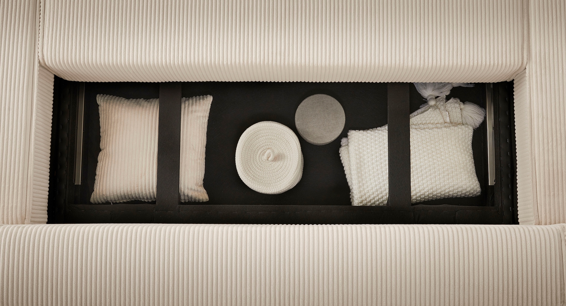 OTTO home Wohnlandschaft »CASSI, 311 cm, U-Form, Schlafsofa, Dauerschläfer, Boxspringfederung« Schlaffunktion (133/270cm), Bettkasten, Seitentaschen, Cord-Bezug