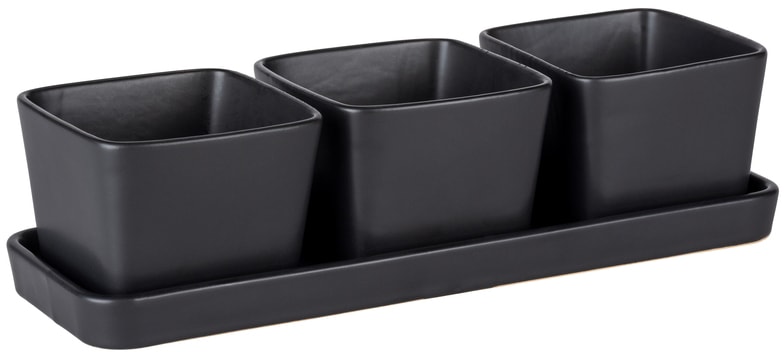 WENKO Snackschale "4-teilig, Schwarz"