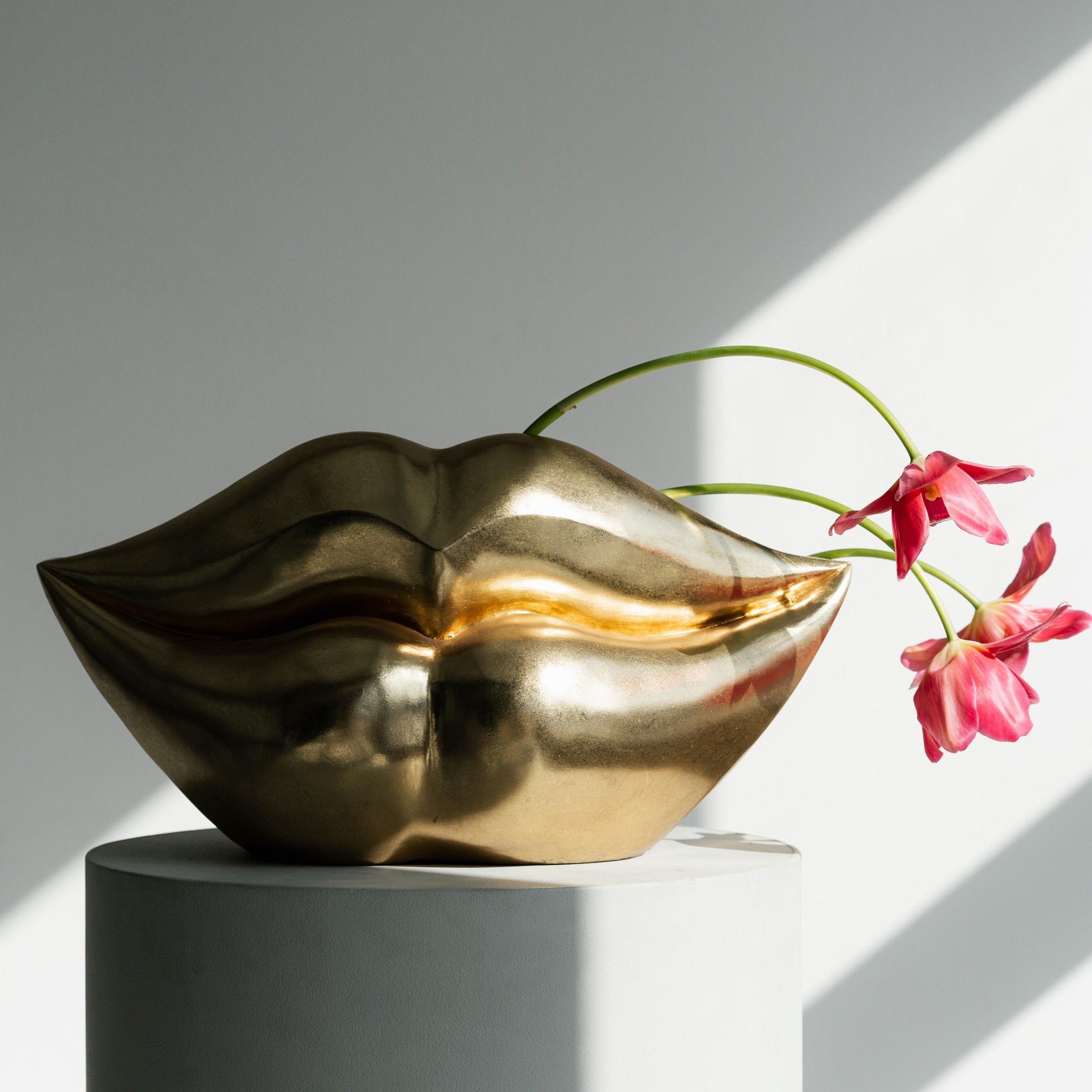 Kare Design Dekovase »Lips Gold 30cm«