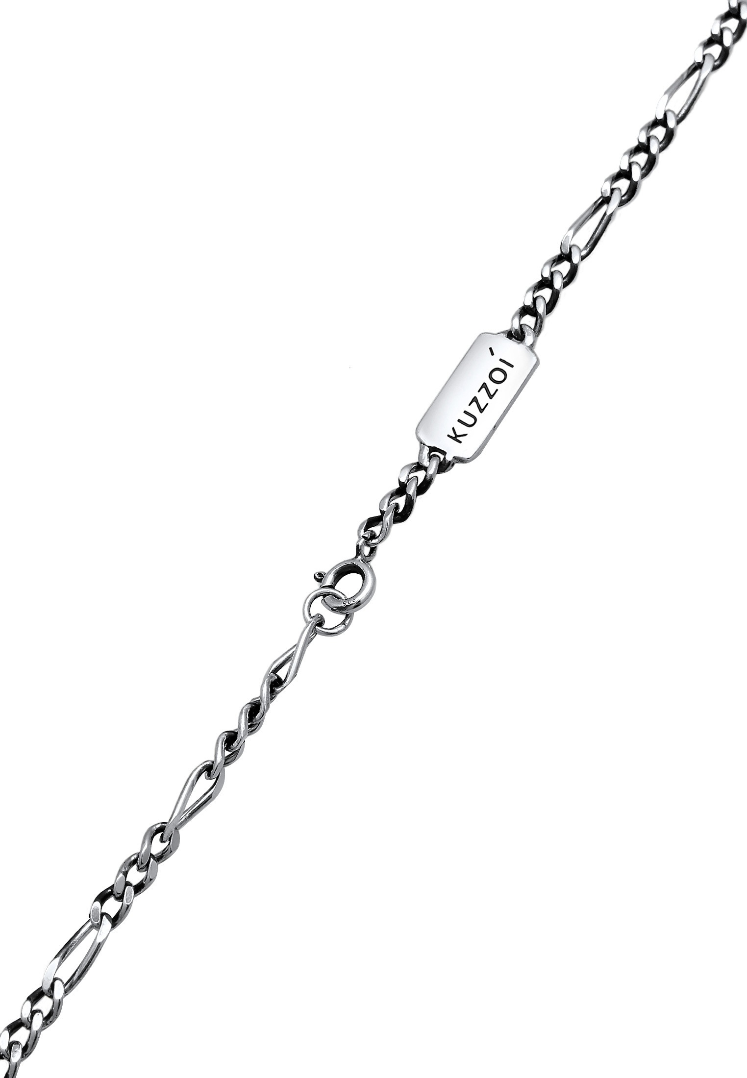 Kuzzoi Lange Kette »Halskette Herren Coin Münze Strukturiert 925er Silber«