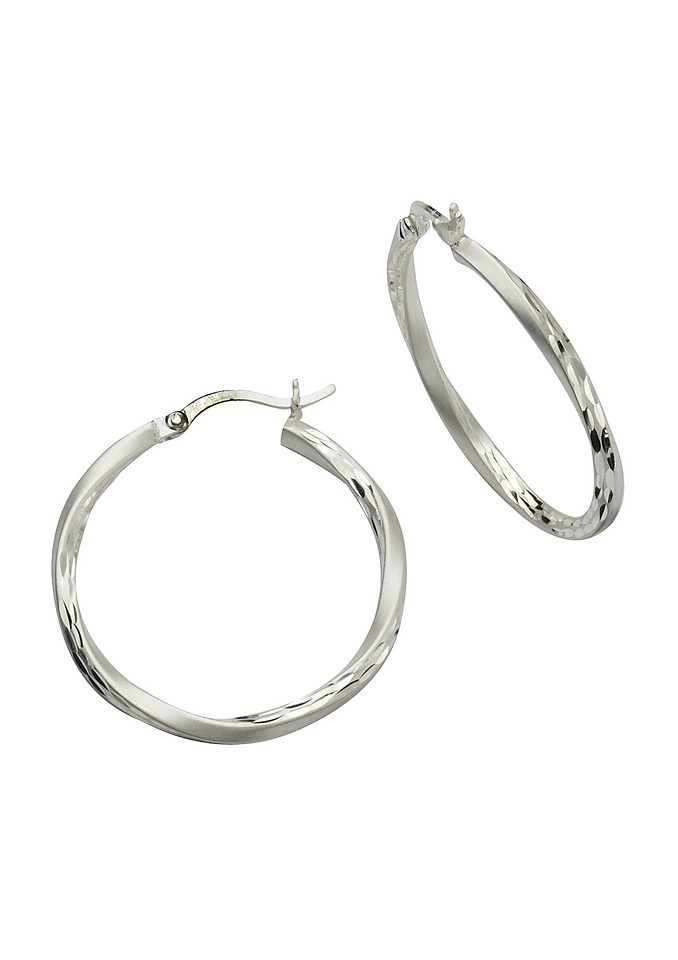 Firetti Paar Creolen »Schmuck Geschenk Silber 925 Basic diamantiert«