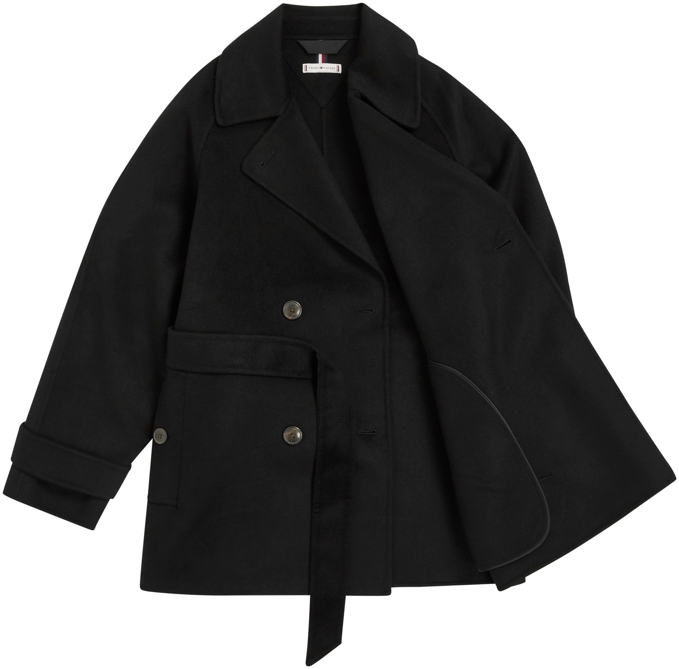 Tommy Hilfiger Kurzmantel »DF WOOL BLEND SHORT TRENCH«, mit Bindegürtel