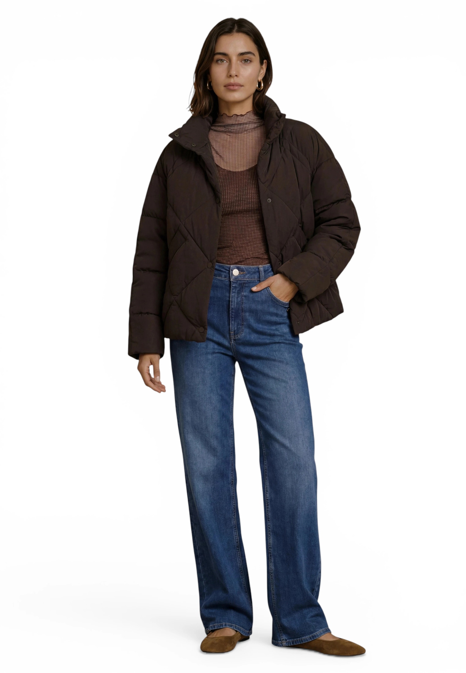 Zero Steppjacke »Steppjacke mit Stehkragen«