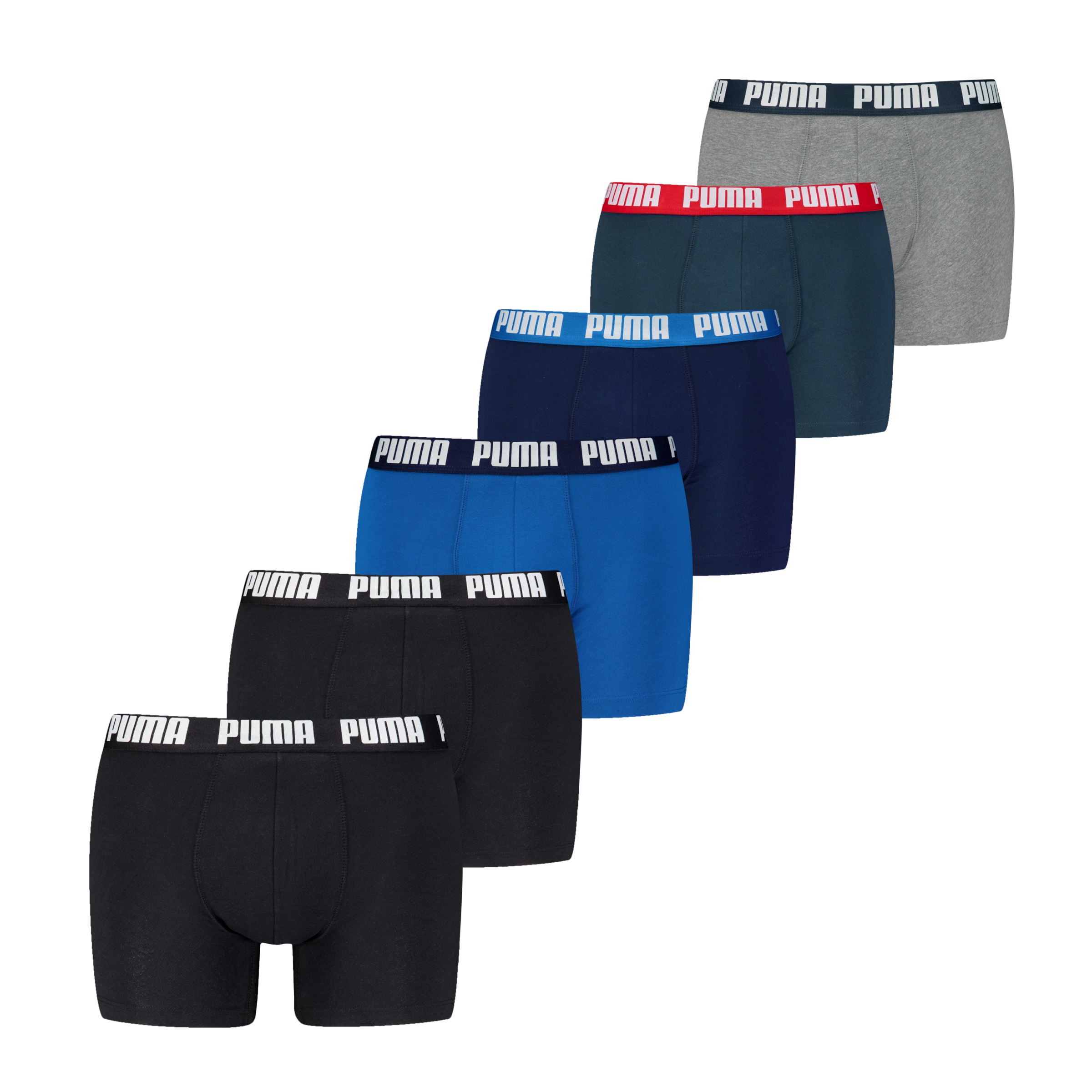 PUMA Boxershorts »PUMA MEN EVERYDAY BOXER 6P ECOM«, (6er Pack), Elastischer Logobund, Stretchmaterial, ohne Eingriff
