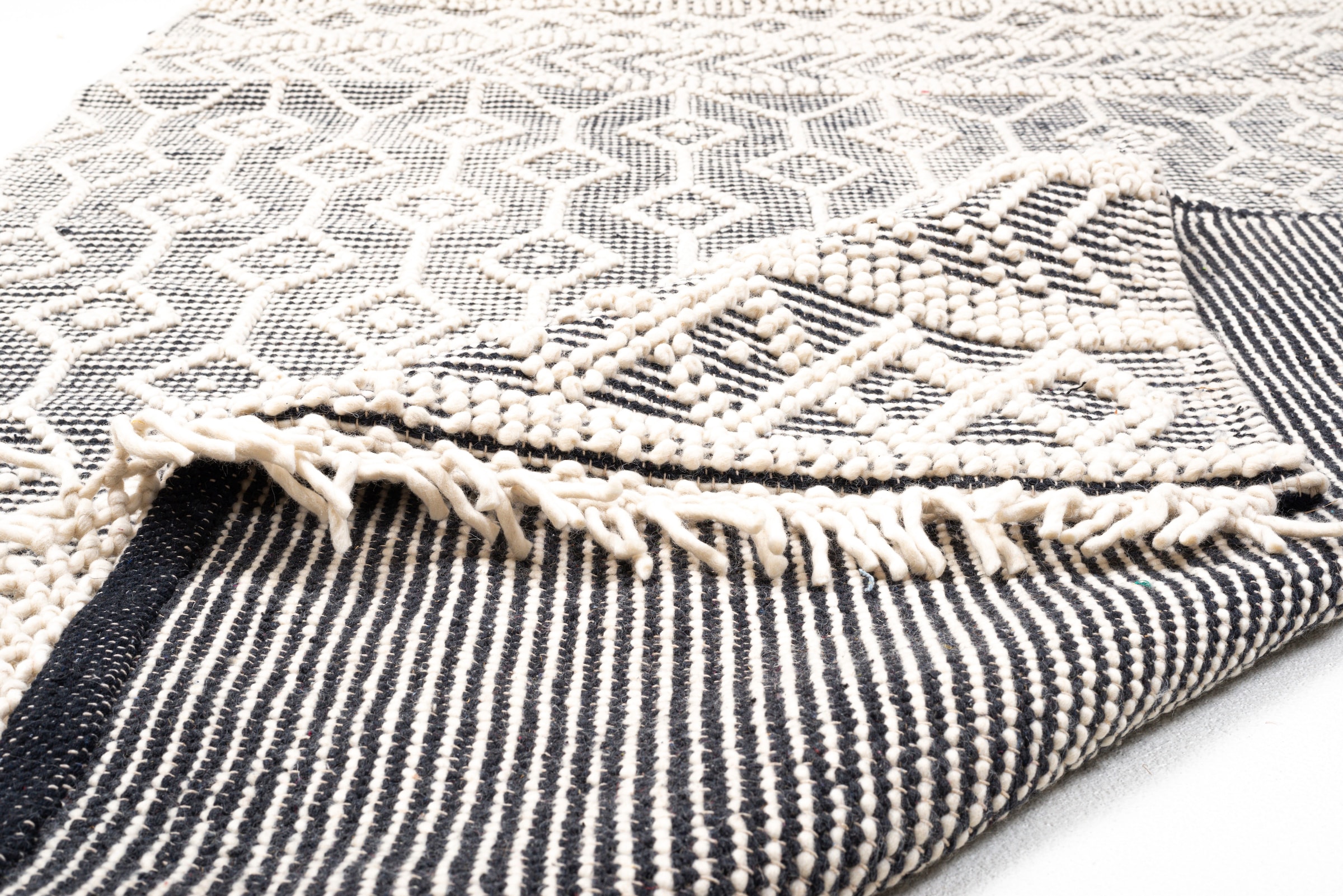 TOM TAILOR HOME Teppich »Colored Macrame« rechteckig 10 mm Höhe Handweb Teppich, reine Wolle, handgewebt, mit Fransen, Scandi Design