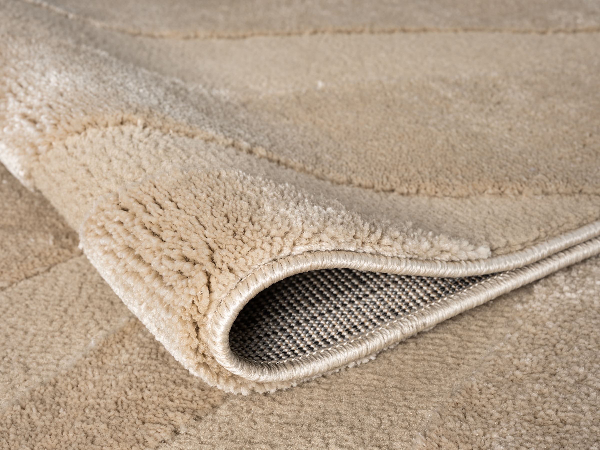 OTTO home Teppich »Benia, Hoch-Tief-Struktur« rechteckig 19 mm Höhe Wellen-Design, leichter Glanz, modern, Wohnzimmer, Schlafzimmer