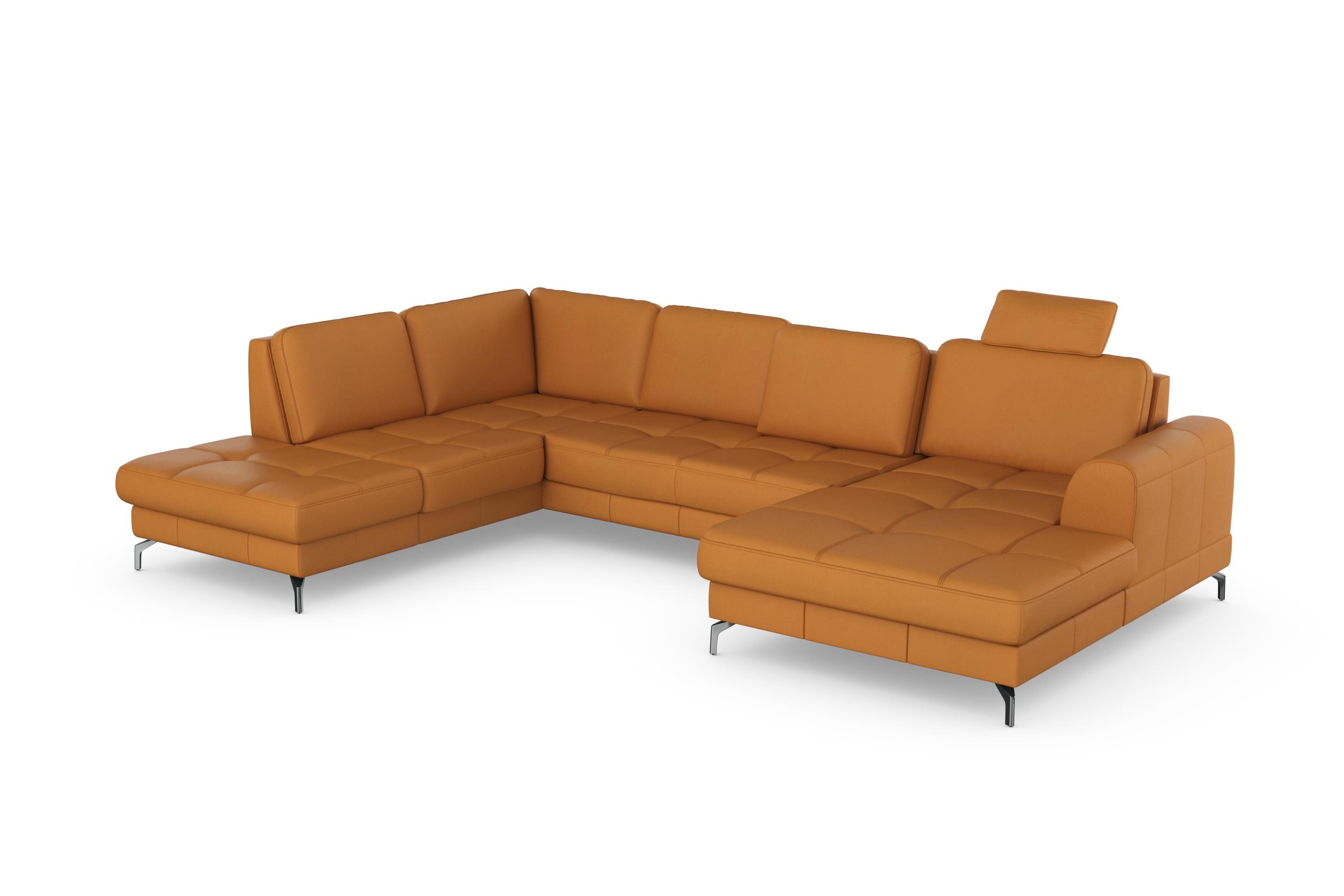 sit&more Wohnlandschaft »Bendigo U-Form«, inklusive Sitztiefenverstellung, Bodenfreiheit 12 cm, in 2 Fußfarben