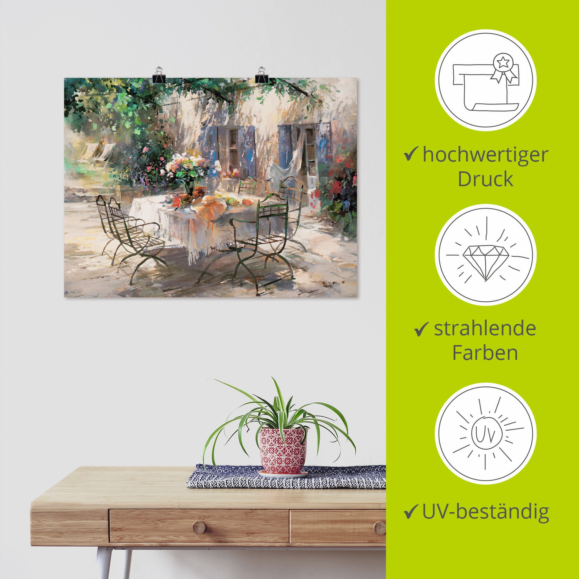 Artland Wandbild »Schatten Garten«, Garten, (1 St.), als Leinwandbild, Poster, Wandaufkleber in verschied. Größen
