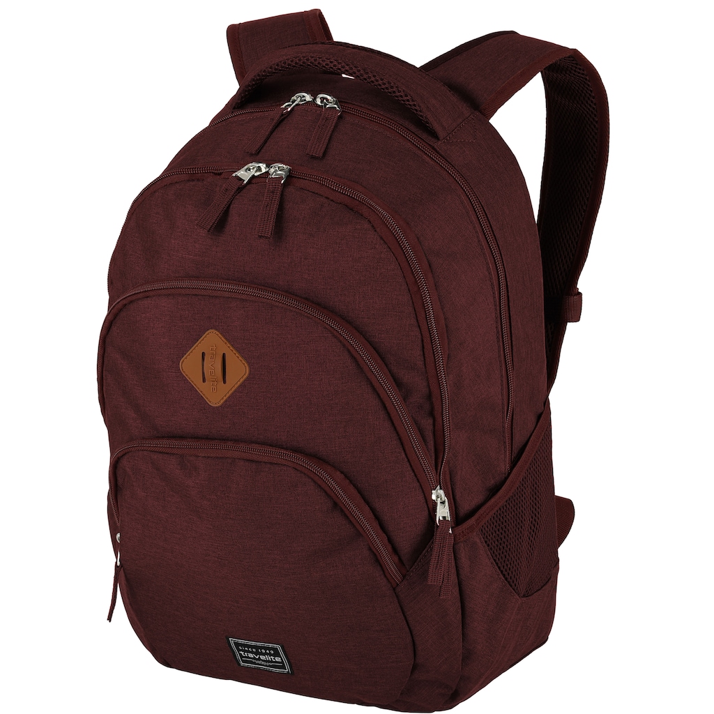 bordeaux« Laptoprucksack »Basics travelite Laptopfach 15-Zoll mit