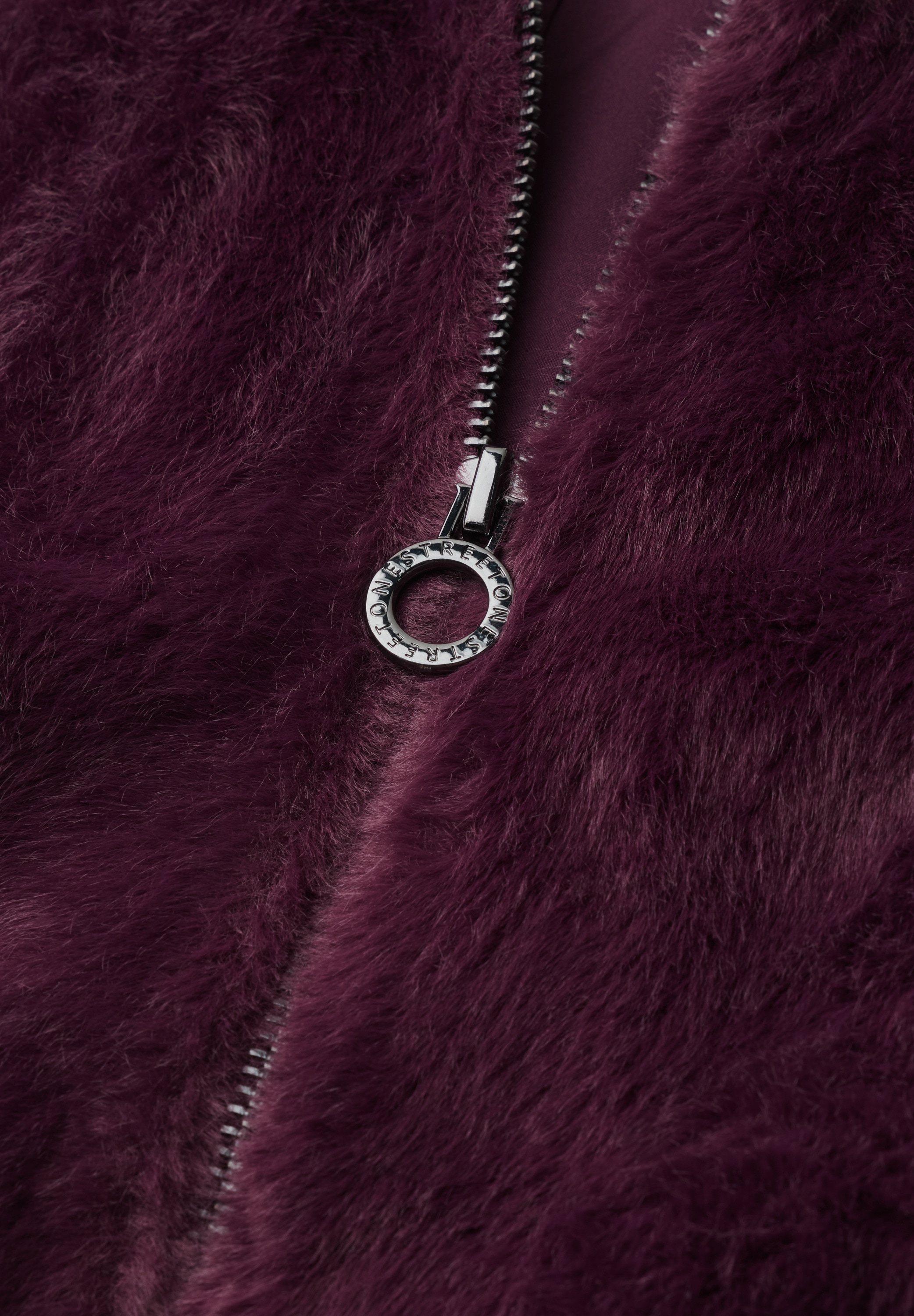 STREET ONE Blouson ohne Kapuze Fake Fur Blouson mit Strickdetails und Leo-Optik