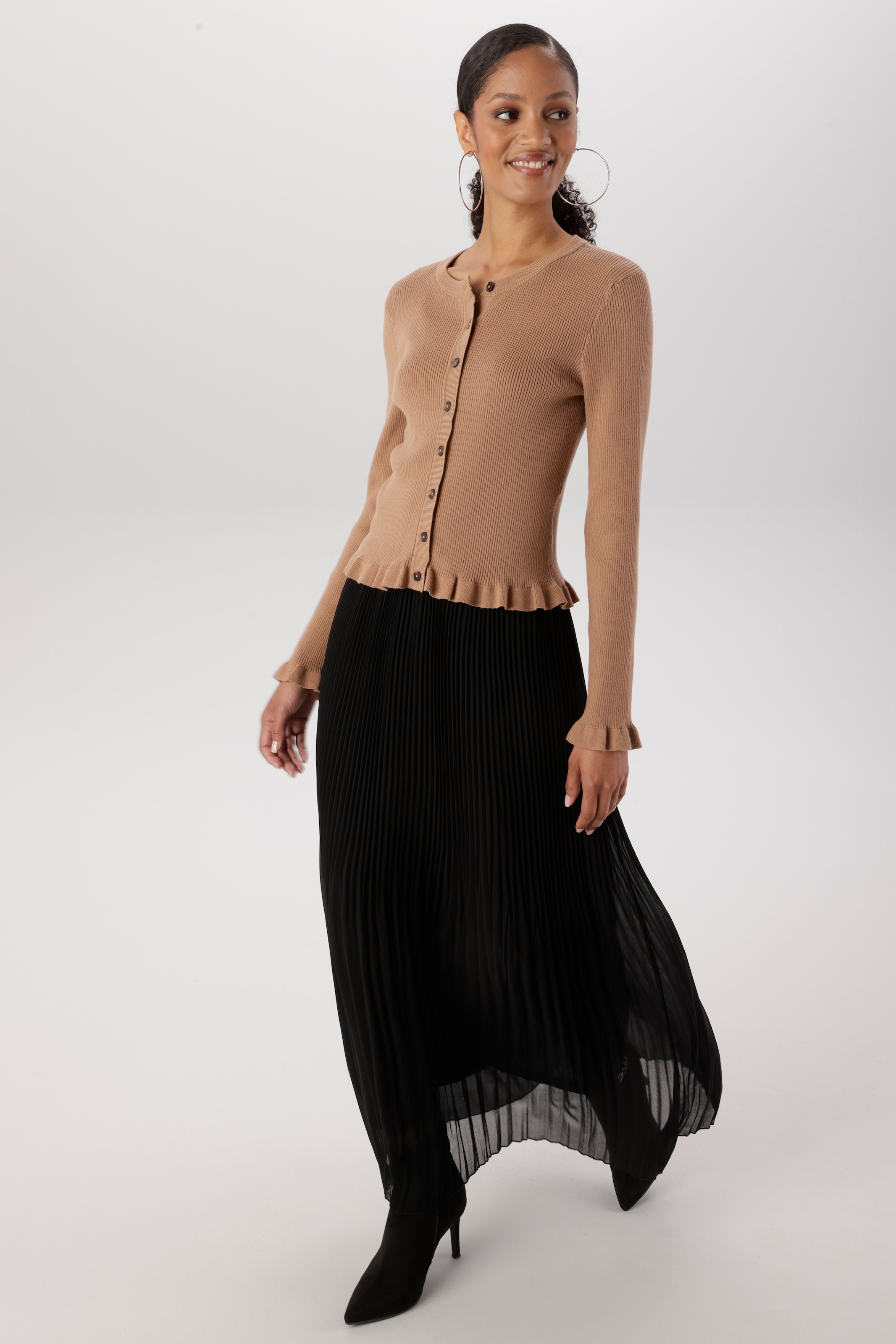 Aniston SELECTED Plisseerock plissierter, leicht transparenter Chiffon, gefüttert - NEUE KOLLEKTION