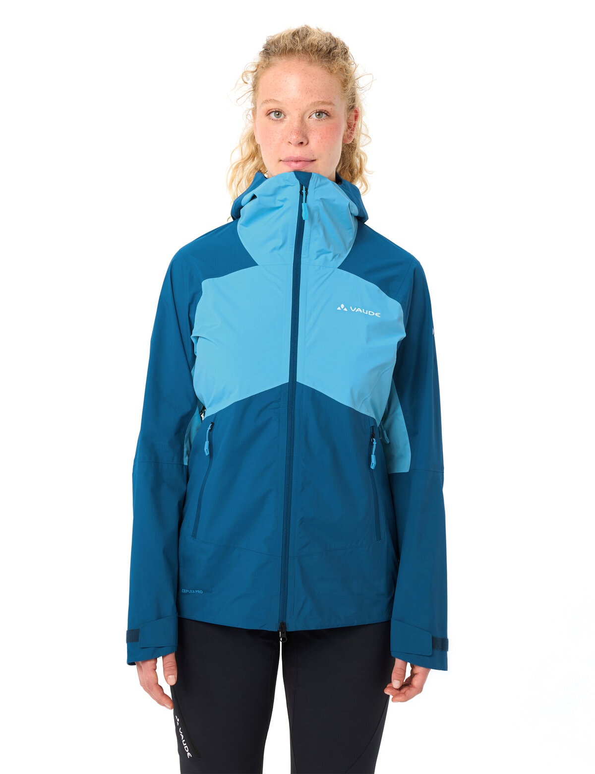 VAUDE Regenjacke »WOMEN'S SIMONY 2,5L JACKET V« mit Kapuze für Wandern und Trekking, atmungsaktiv, wasserdicht, mit Kapuze