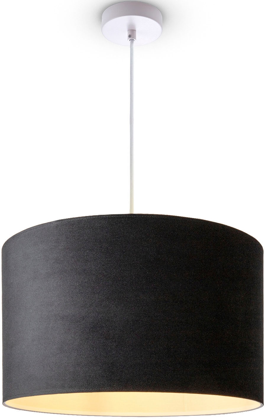 Paco Home Pendelleuchte »Hugo uni Color«, Leuchtmittel E27 | ohne Leuchtmittel, Wohnzimmer Lampenschirm aus Velour Unifarben Deko E27 Kabel 1,5m