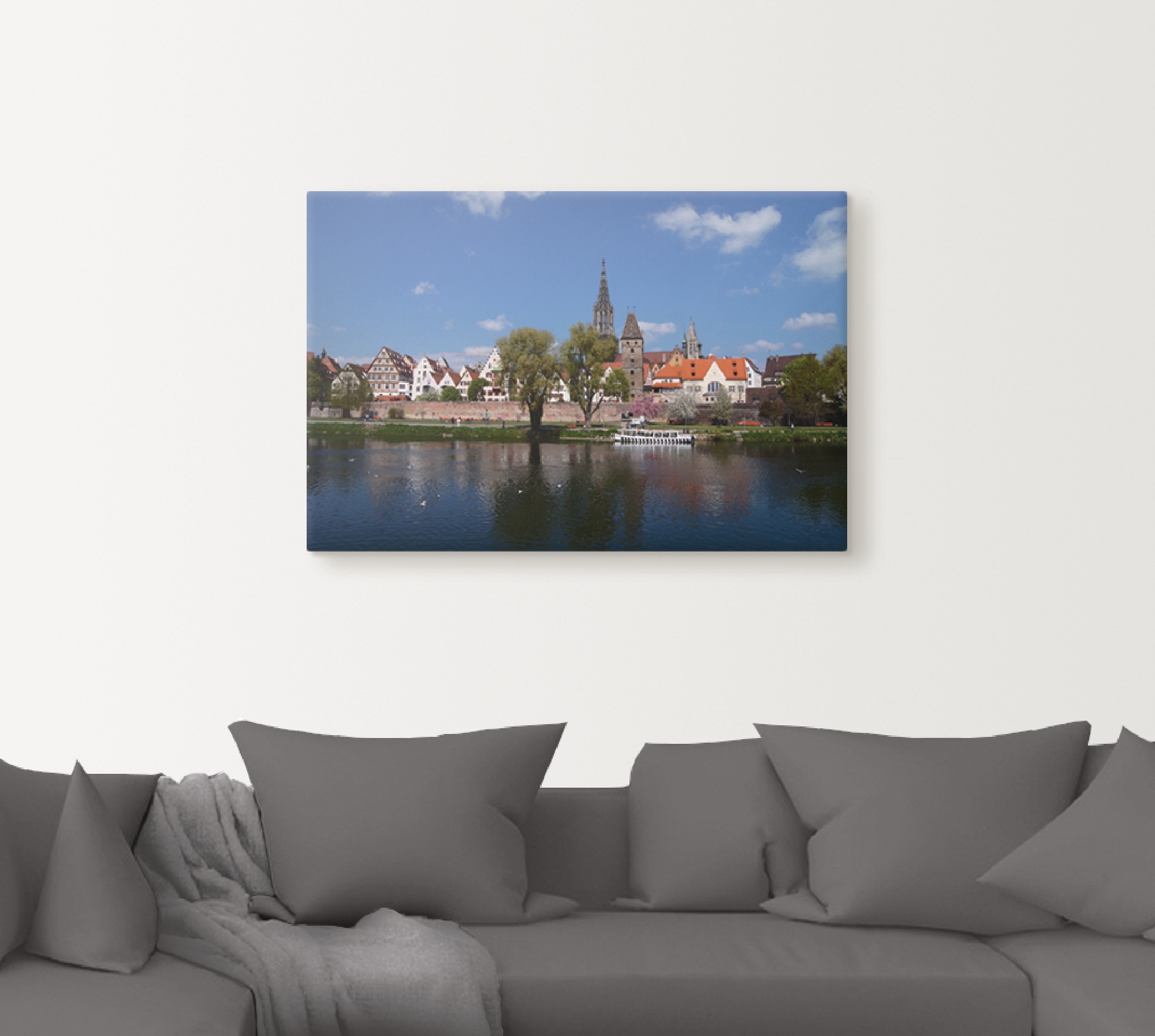 Artland Wandbild »Ulm an der schönen blauen Donau«, Gewässer, (1 St.), als Alubild, Leinwandbild, Wandaufkleber oder Poster in versch. Größen
