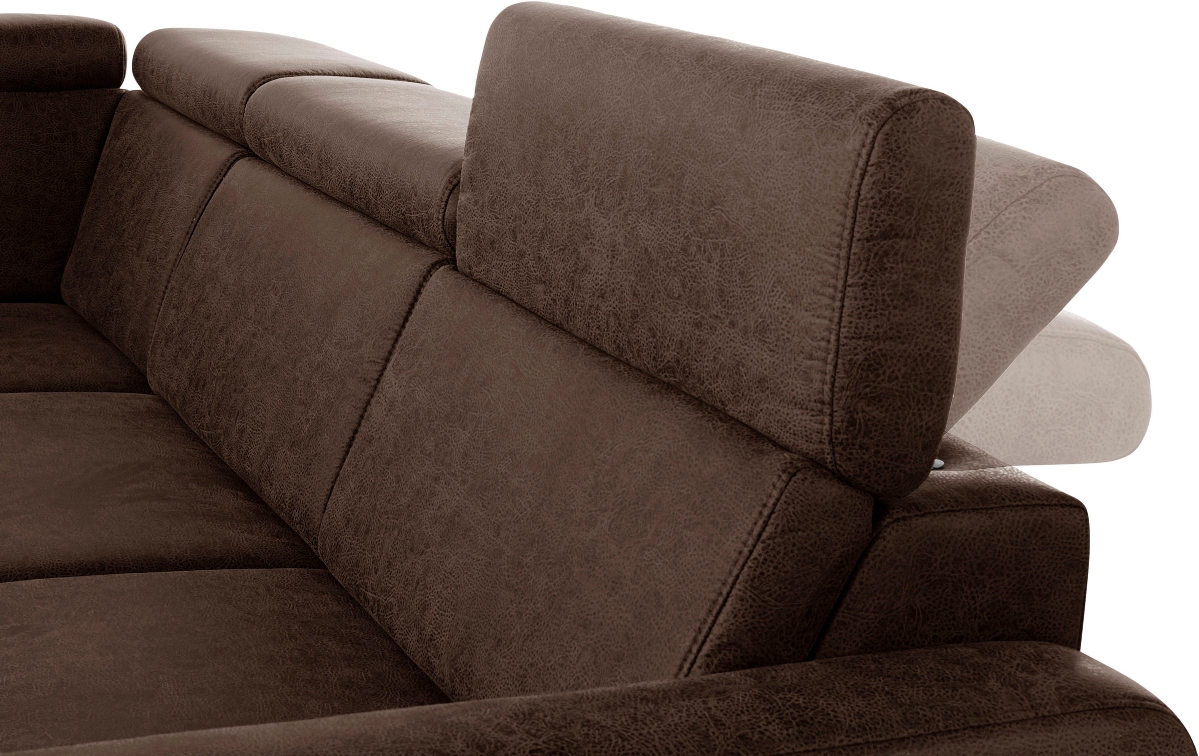 sit&more Ecksofa »Bologna L-Form«, Kopfteilverstellung, wahlweise mit Bettfunktion und Schubkasten