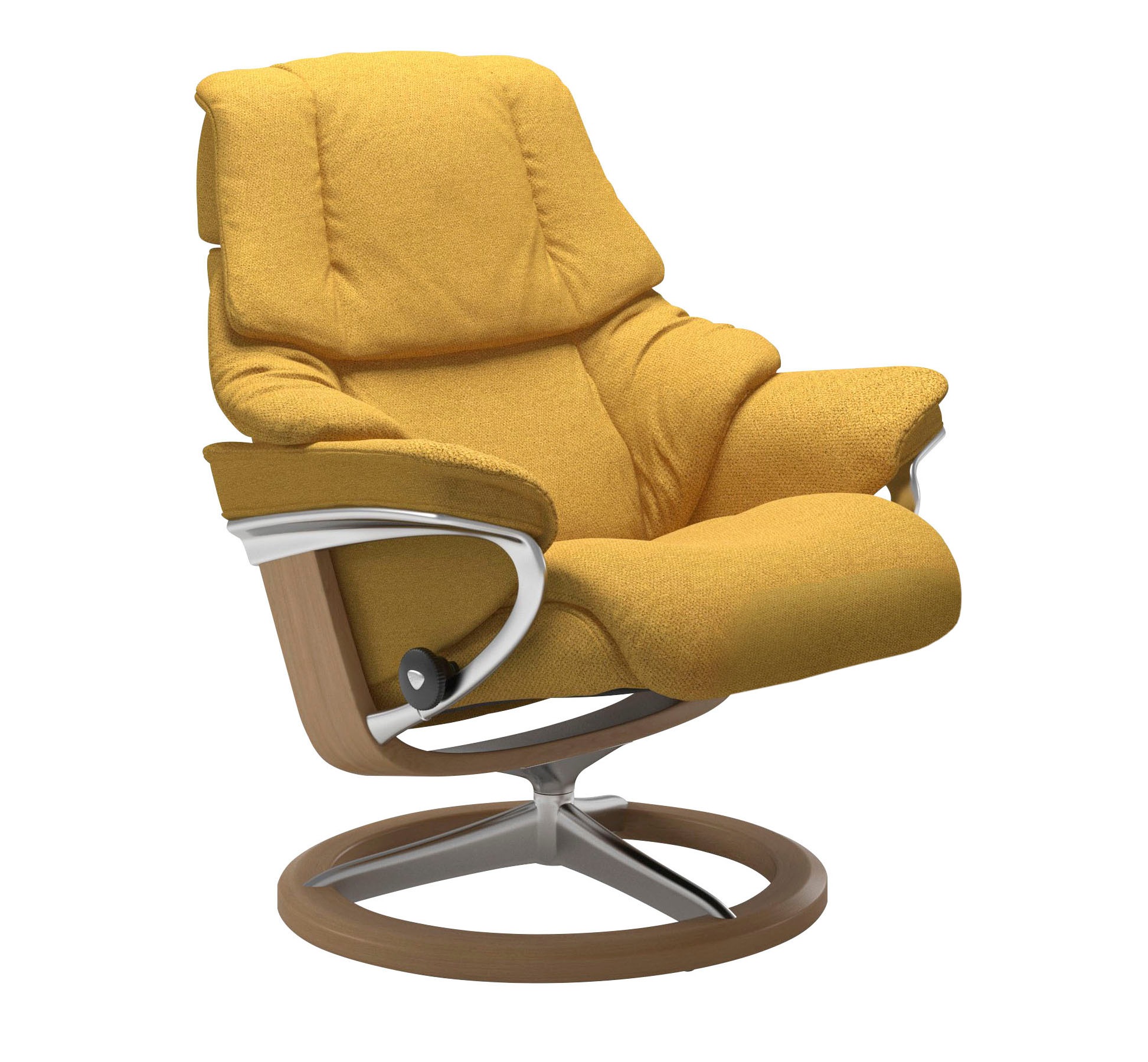 Stressless® Relaxsessel »Reno«, (Set, Relaxsessel mit Hocker), mit Hocker, mit Signature Base, Größe S, M & L, Gestell Eiche
