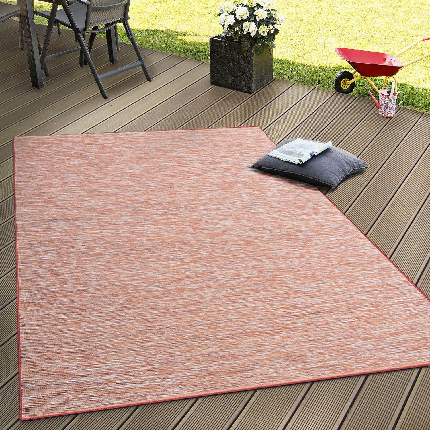 Paco Home Teppich »Sunset Flachgewebe, kaufen Outdoor rechteckig, Wohnzimmer geeignet, 620«, online meliert, In- und