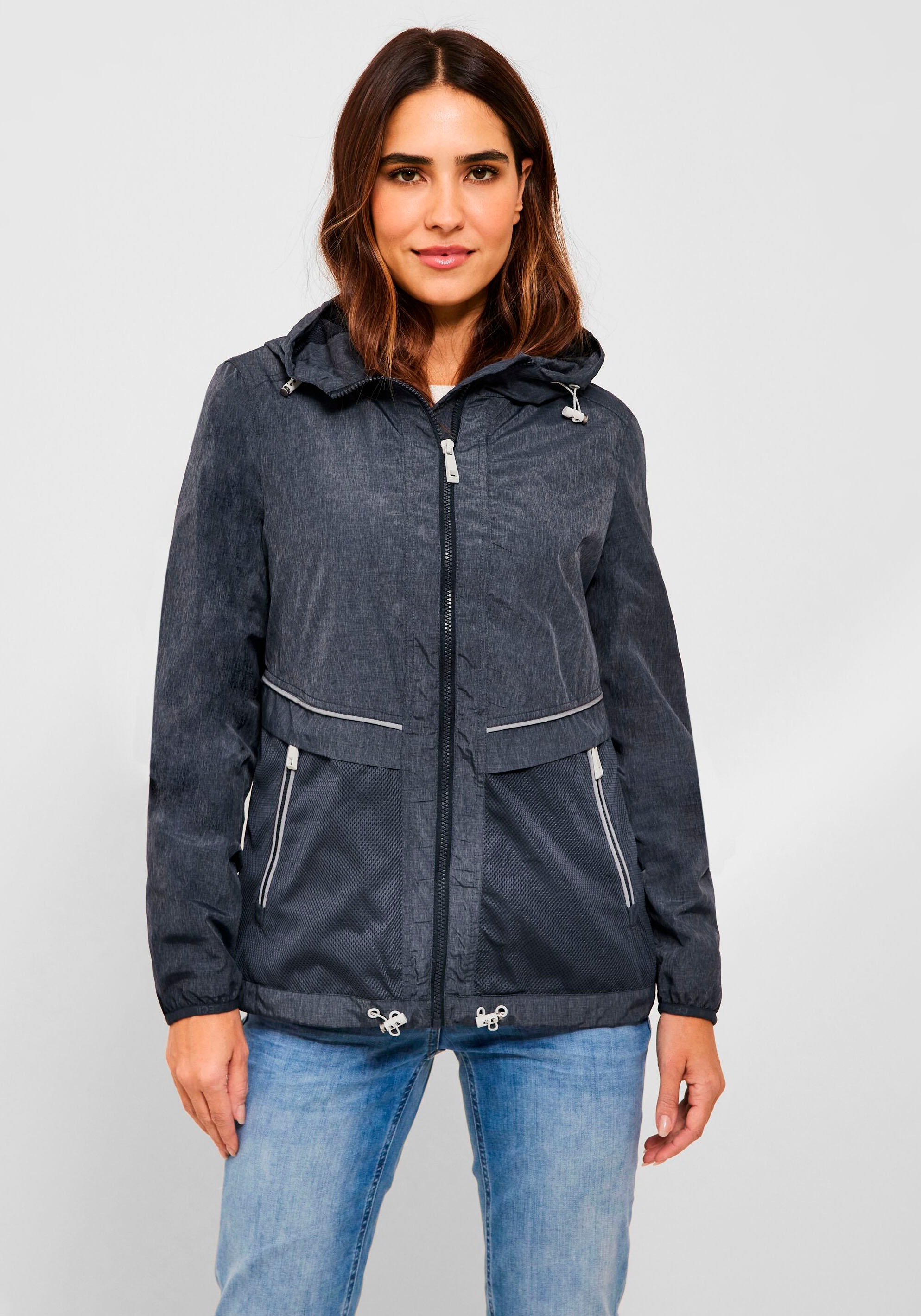 Cecil Windbreaker, mit Kapuze, im sportlichen Materialmix kaufen