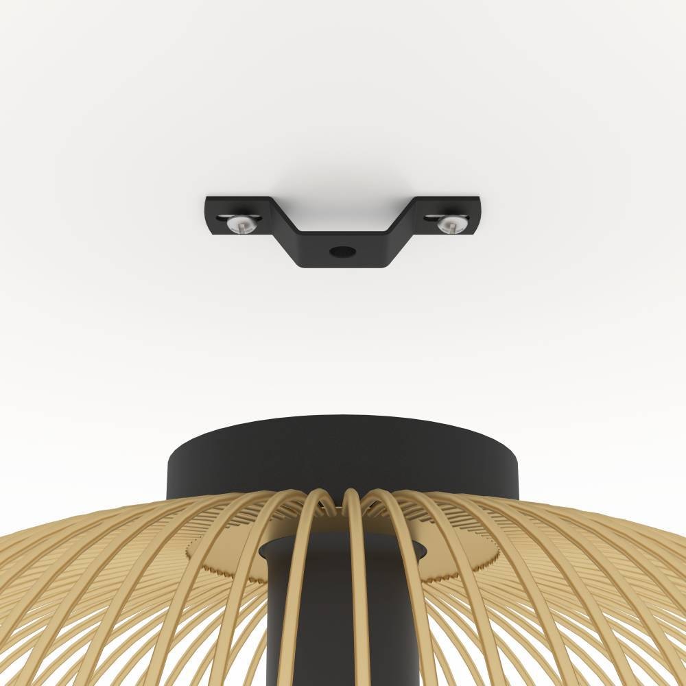 EGLO Deckenleuchte »VENEZUELA Deckenlampe, Esszimmerlampe, Metall, schwarz, gold, E27«, Leuchtmittel E27 | Leuchtmittel wechselbar-ohne Leuchtmittel, Wohnzimmerlampe, Küche, Flur, Drahtschirm, 1flammig, 110x93,5x23,5xcm