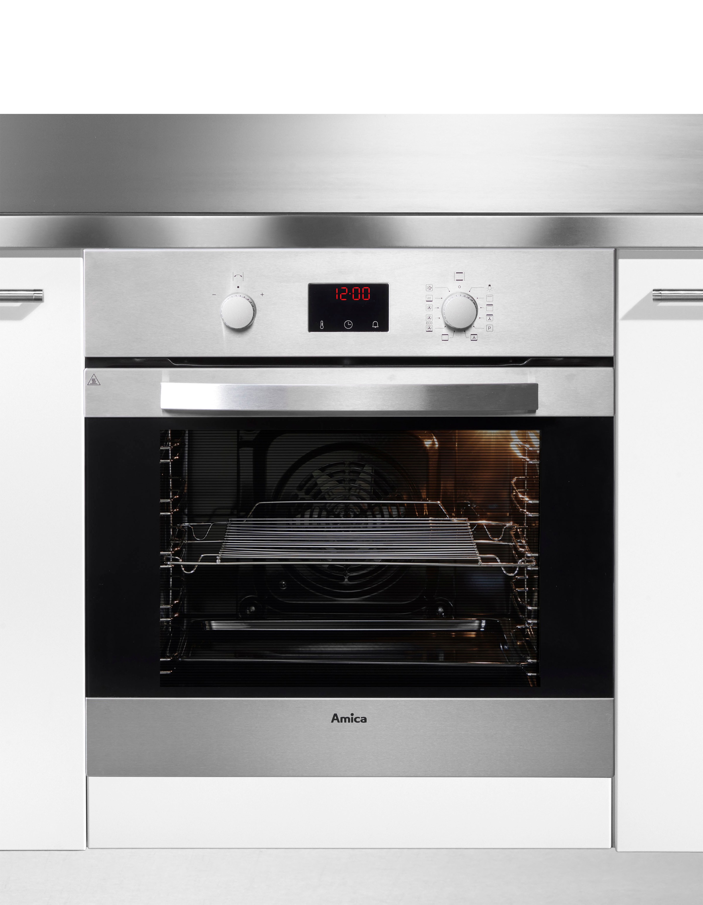 Amica Backofen  »10223.3eEHiTsrPrDJX EBP 13624 E«, mit Teleskopauszug nachrüstbar, Pyrolyse-Selbstreinigung