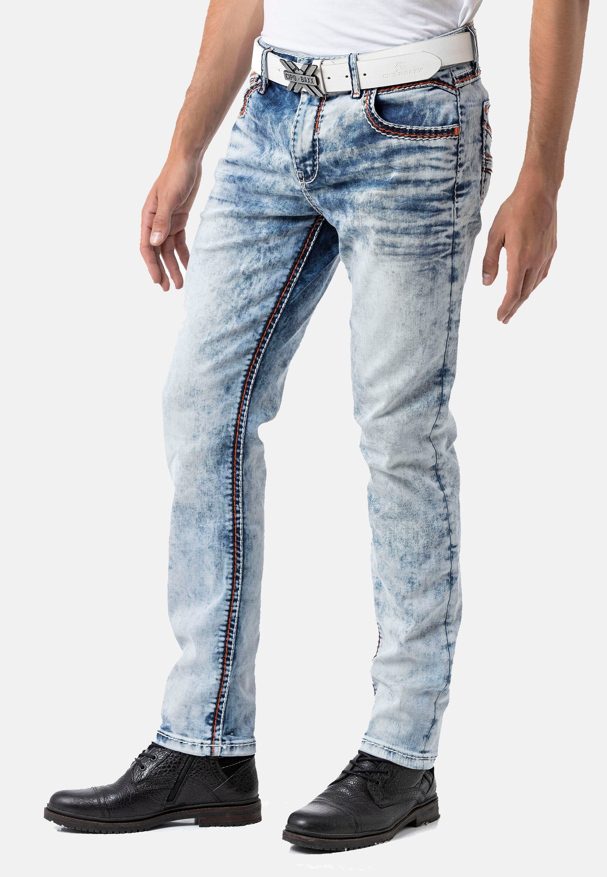 Cipo & Baxx Straight-Jeans »Cipo & Baxx Jeanshose CD892« mit stylischer Waschung