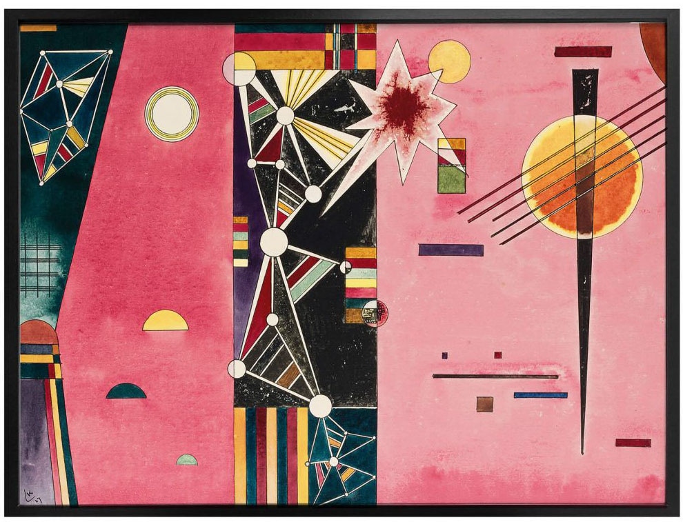 Wall-Art Poster »Kandinsky abstrakte Poster, Abstrakt, Rosa Kunst St.), auf (1 Bild, bestellen Wandbild, Raten Wandposter Rot«
