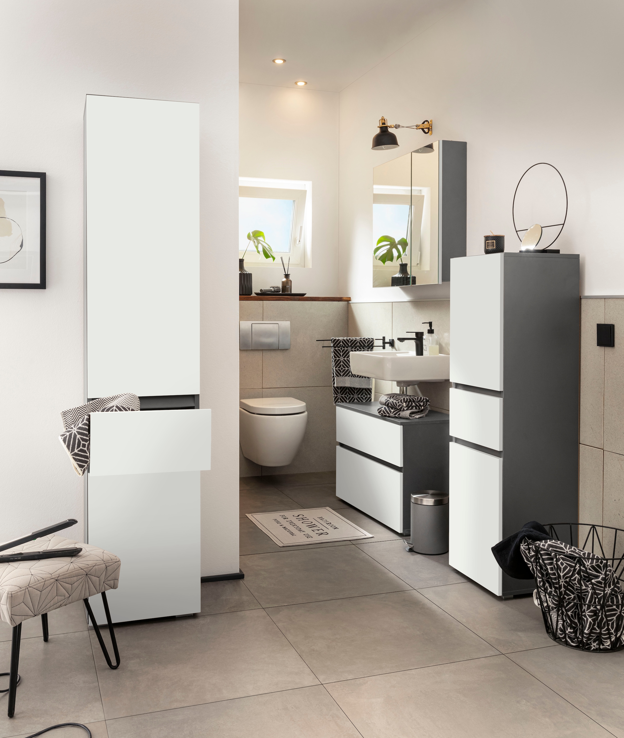 Home affaire Midischrank »Wisla«, Höhe 130 cm, mit Türen & Schubkasten
