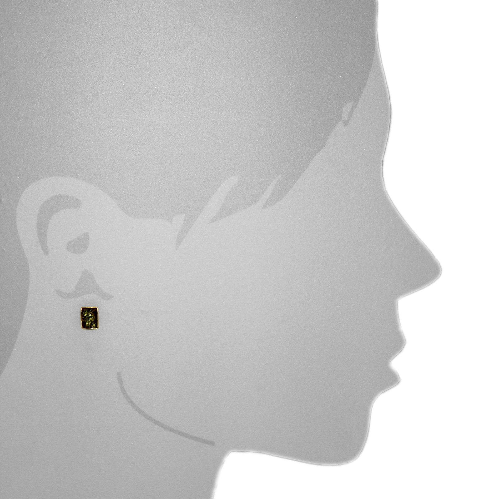 OSTSEE-SCHMUCK Paar Ohrstecker »- Classic 8 x 6 mm - Silber 925/000, vergoldet - Bernstein«